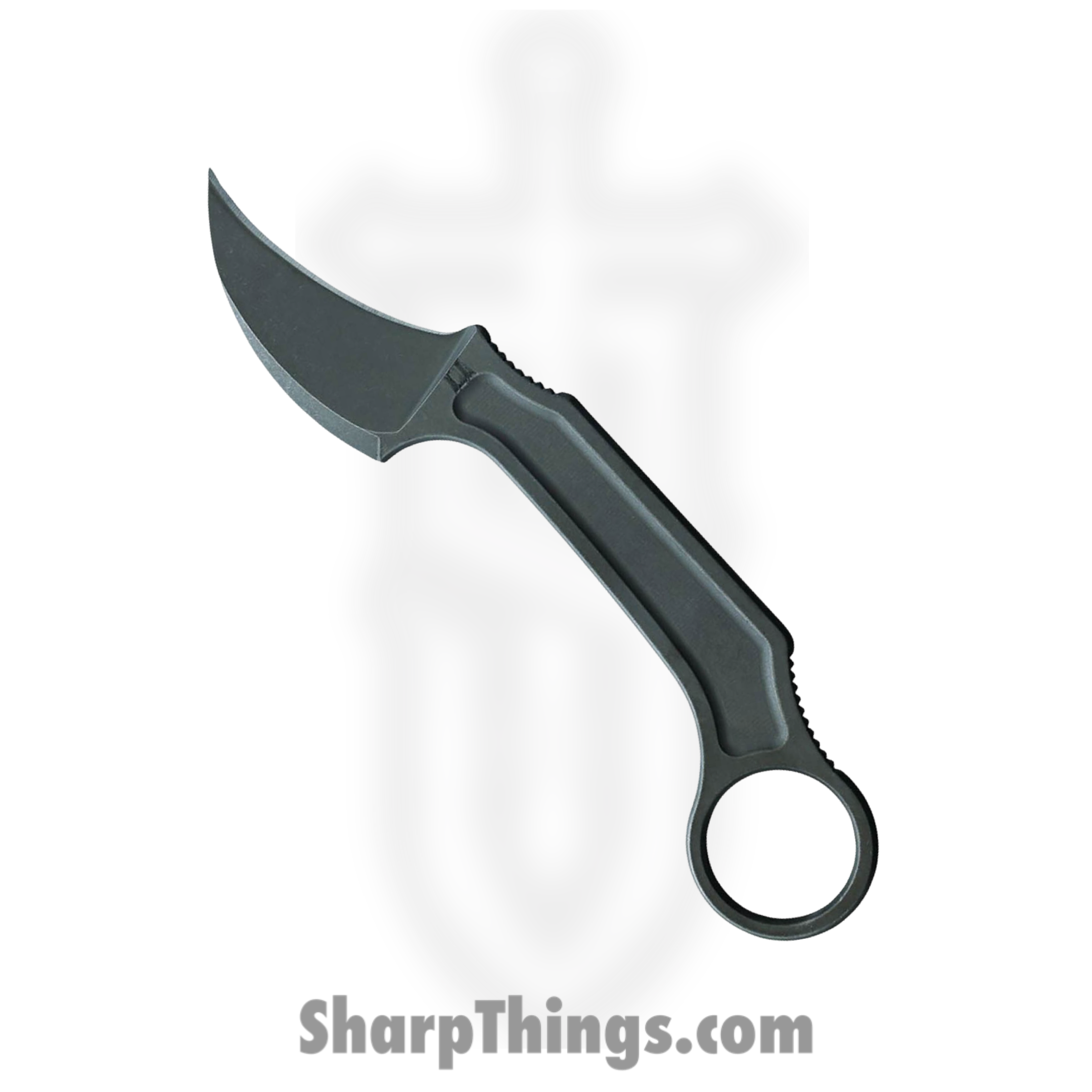Bastinelli Creations - BAS238 - Anomaly - Fixed Blade Knife - N690 Stonewash Reverse Hawkbill - Black