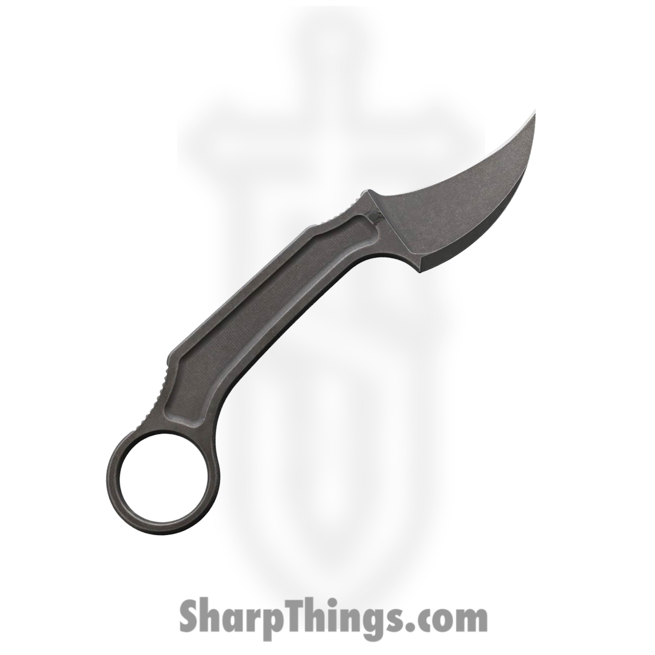 Bastinelli Creations - BAS238 - Anomaly - Fixed Blade Knife - N690 Stonewash Reverse Hawkbill - Black - Image 2