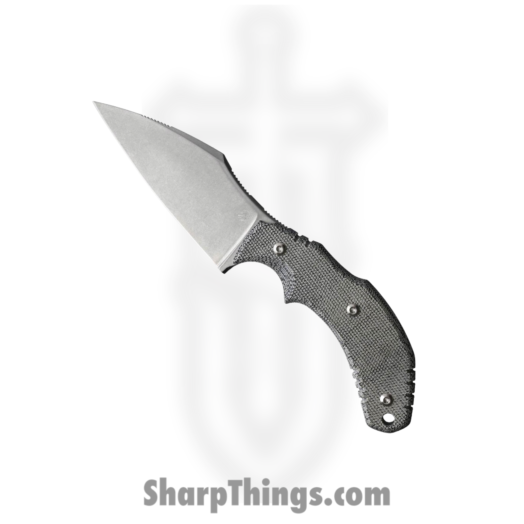 Bastinelli Creations - BAS255 - The Foreigner - Fixed Blade Knife - M390 Stonewash Modified Sheepsfoot - Canvas Micarta - Black