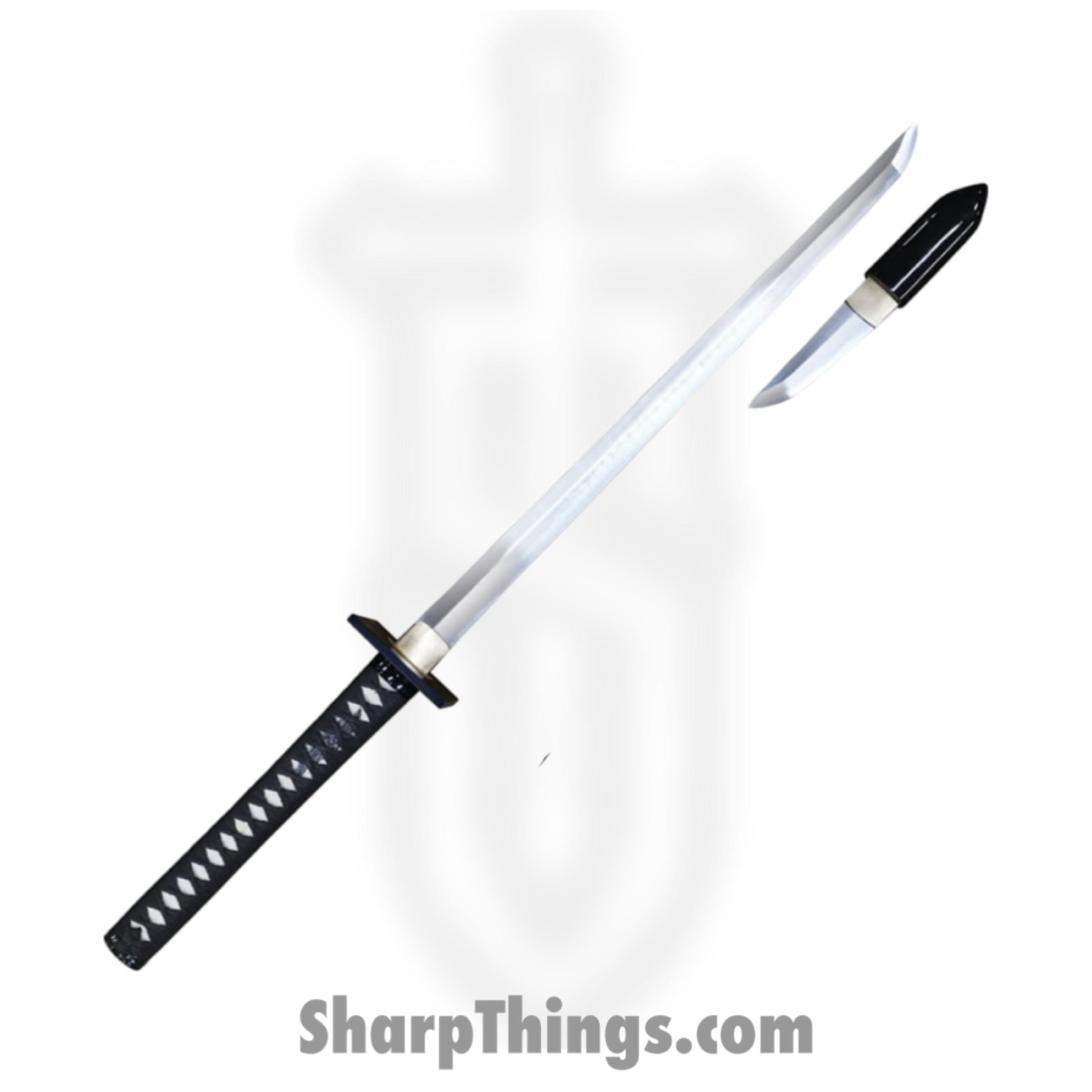 Battle Blades - BBISC - Shinobi Chokuto - Fixed Blade Knife - T10 Polished - Wood - Black - Image 2