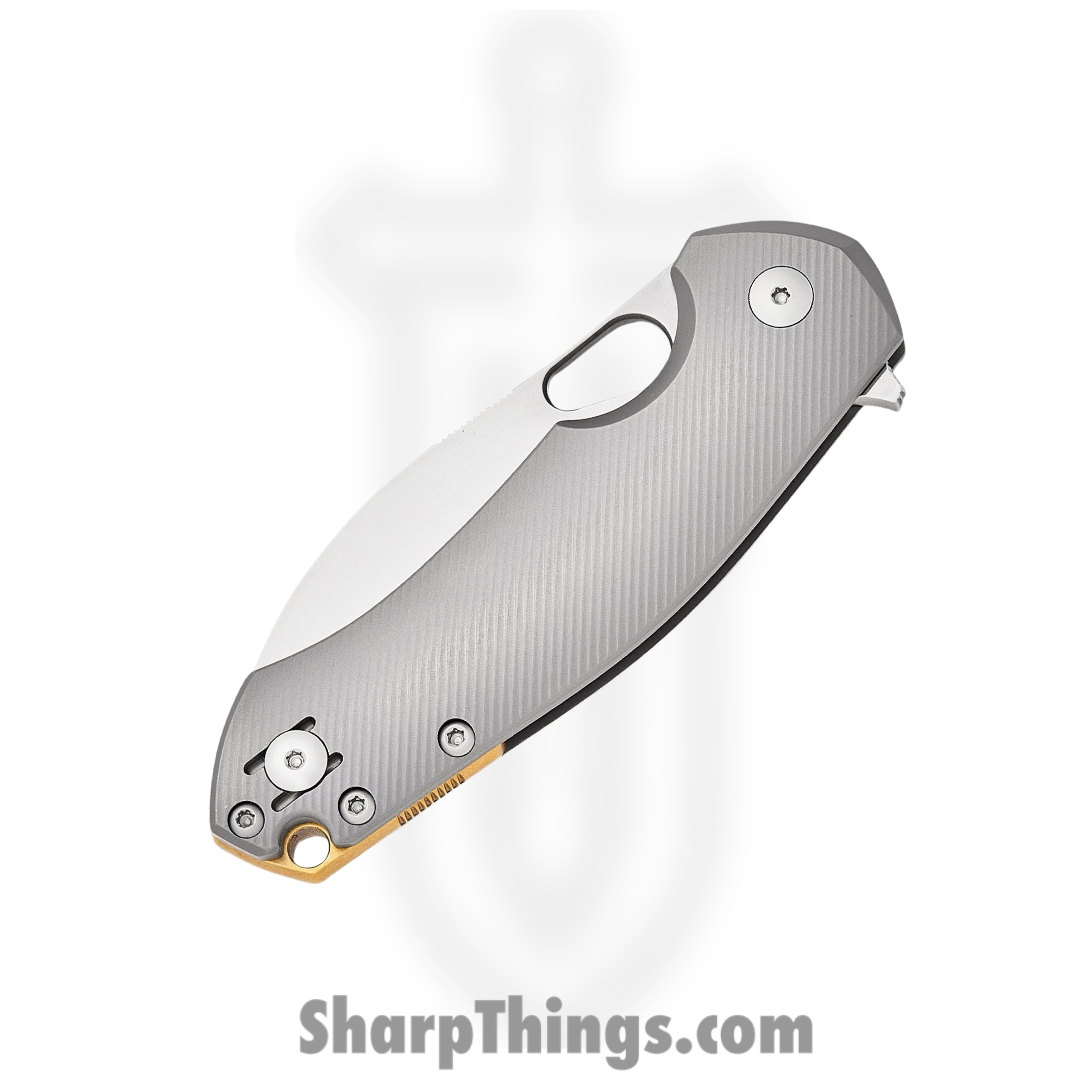 GiantMouse - BIBLIO-XL-TITANIUM - ACE Biblio-XL - Folding Knife - Vanadis Satin Sheepsfoot - Textured Titanium - Silver - Image 3