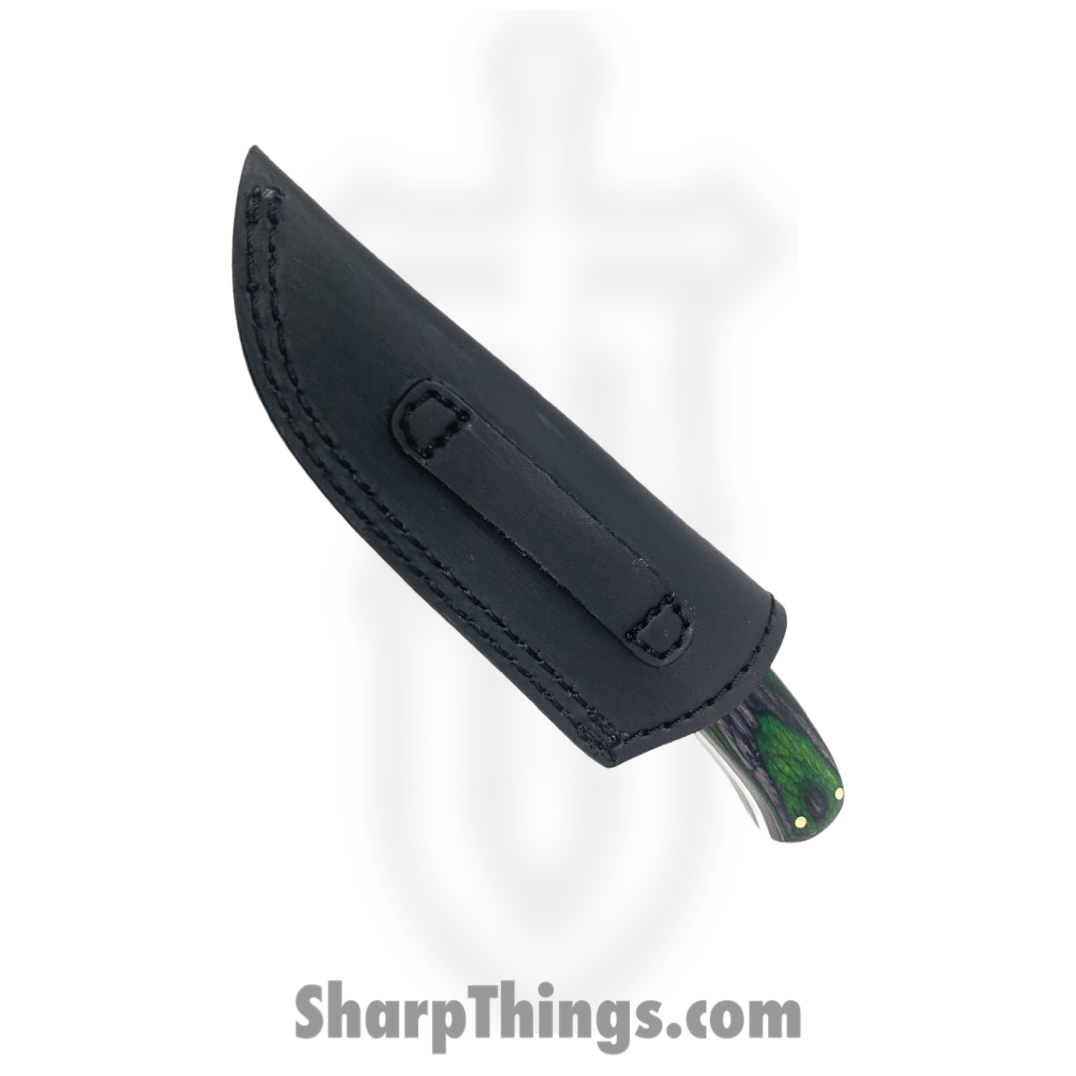 BNB Knives - BNB134635G - Hunter - Fixed Blade Knife - 1095 Damascus Drop Point - Maple Burl - Green - Image 2