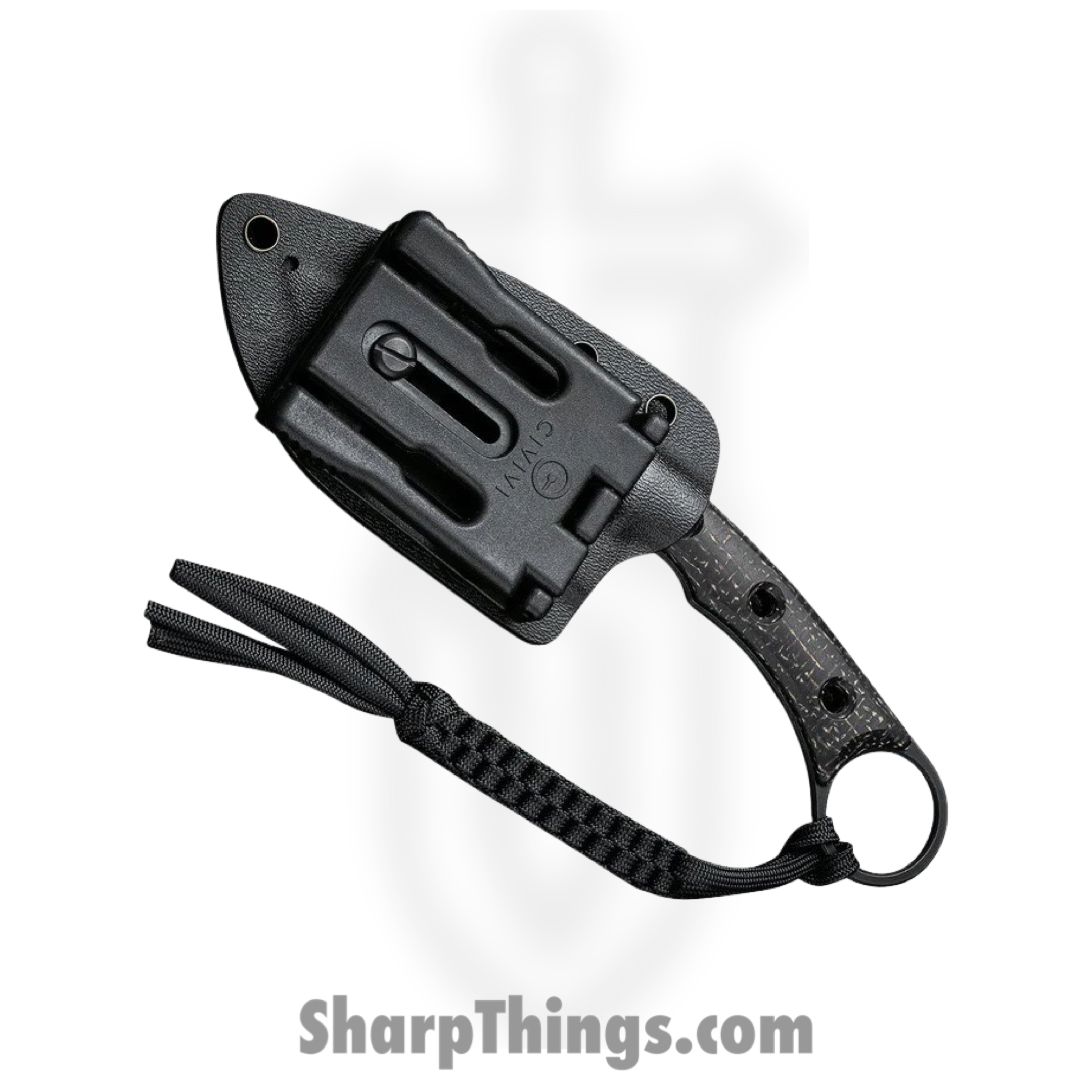 Civivi - CIVC20059B1 - Midwatch - Fixed Blade Knife - N690 Black Stonewash Clip Point - Burlap Micarta - Black - Image 4