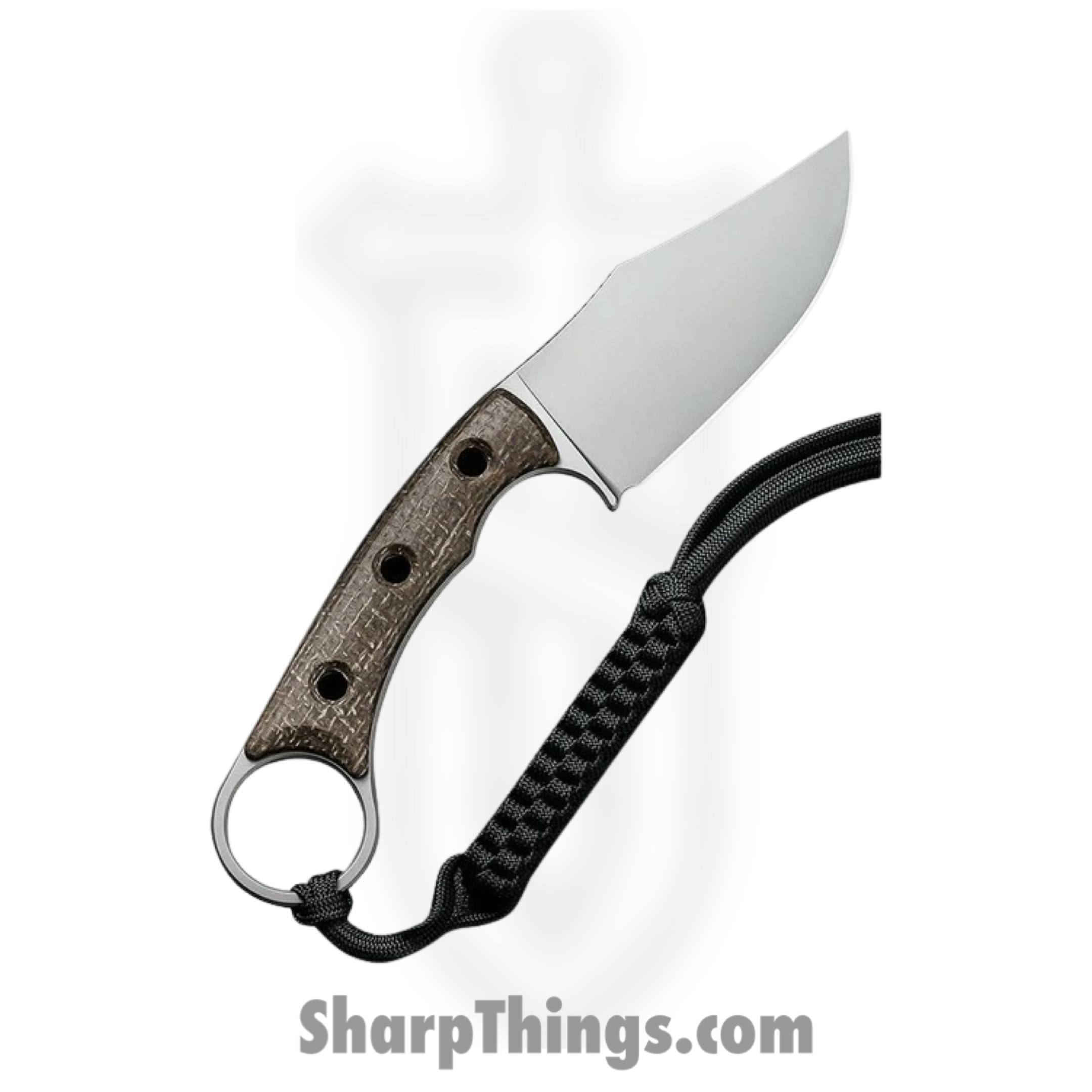 Civivi - CIVC20059B2 - Midwatch - Fixed Blade Knife - N690 Silver Bead Blasted Clip Point - Burlap Micarta - Brown - Image 2