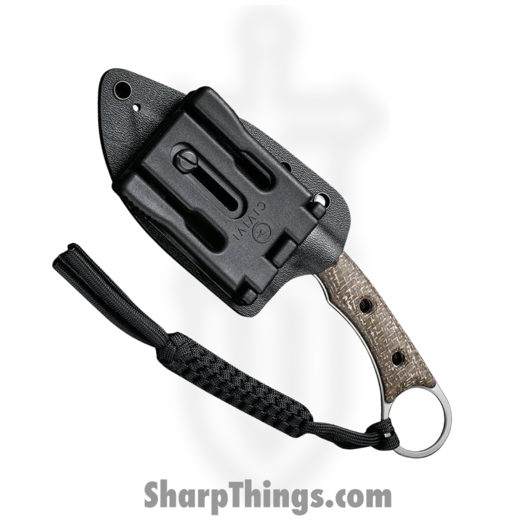 Civivi - CIVC20059B2 - Midwatch - Fixed Blade Knife - N690 Silver Bead Blasted Clip Point - Burlap Micarta - Brown - Image 4