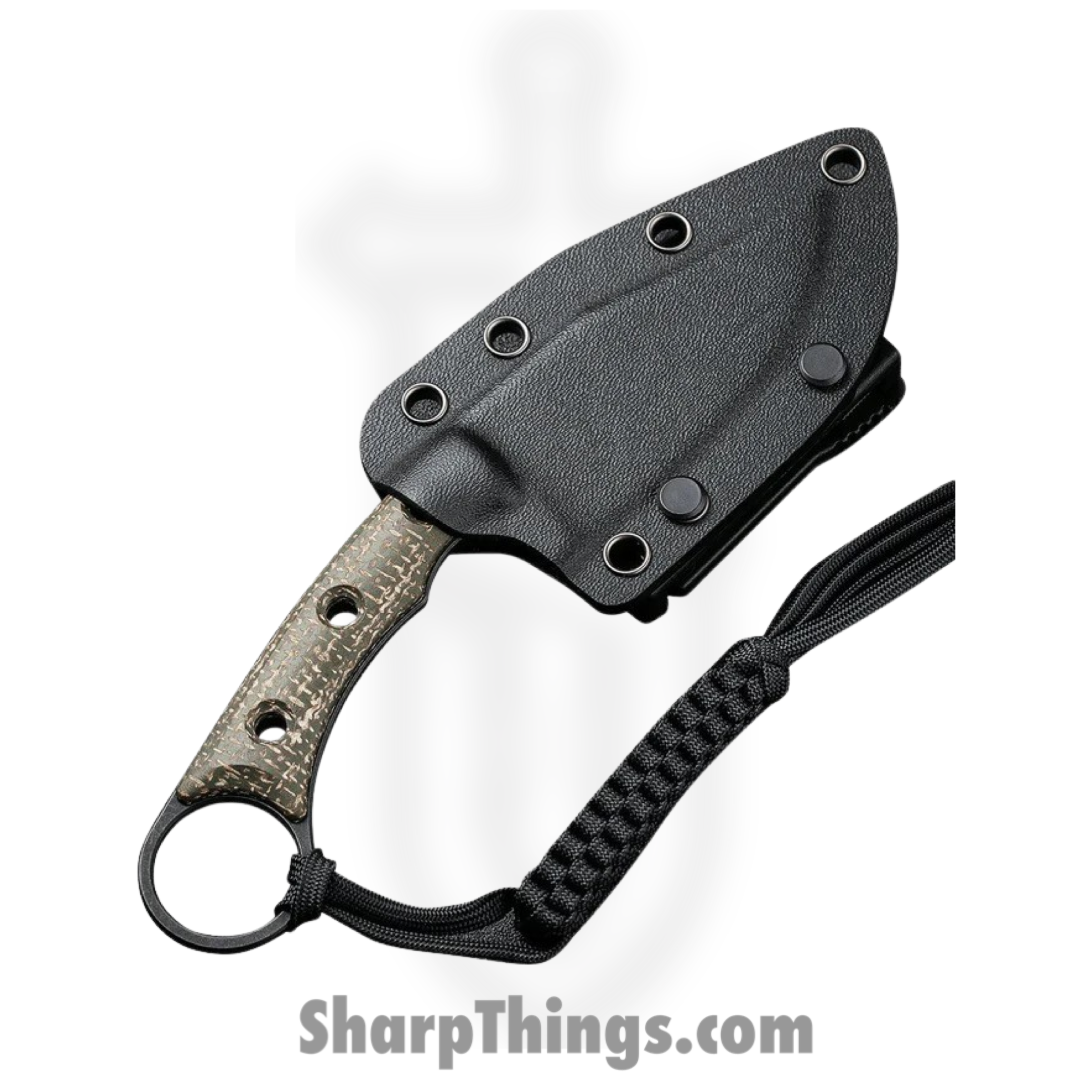 Civivi - CIVC20059B3 - Midwatch - Fixed Blade Knife - N690 Black Stonewash Clip Point - Burlap Micarta - Green - Image 3