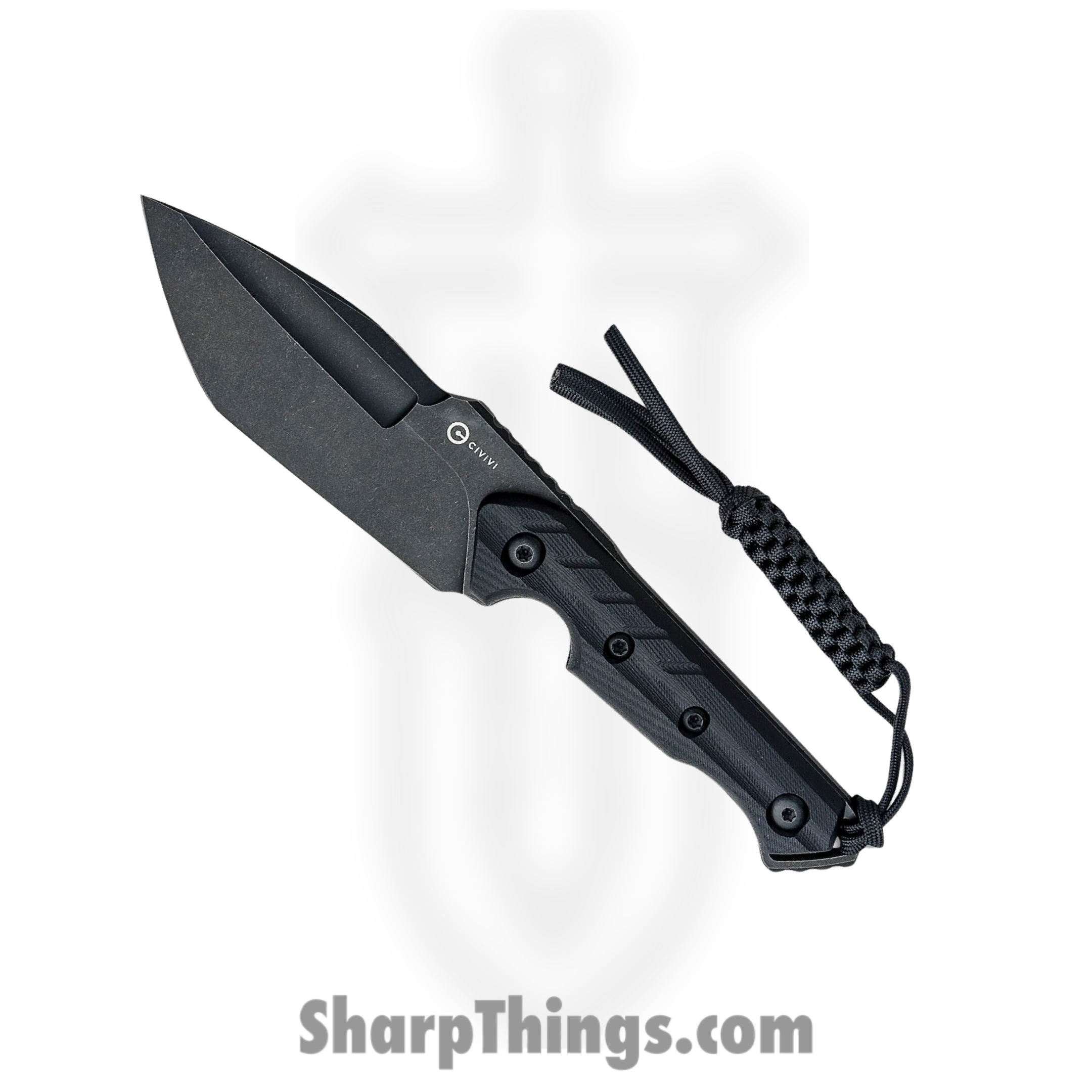 Civivi - CIVC210401 - Maxwell - Fixed Blade Knife - D2 Black Stonewash Spear Point - G10 - Black