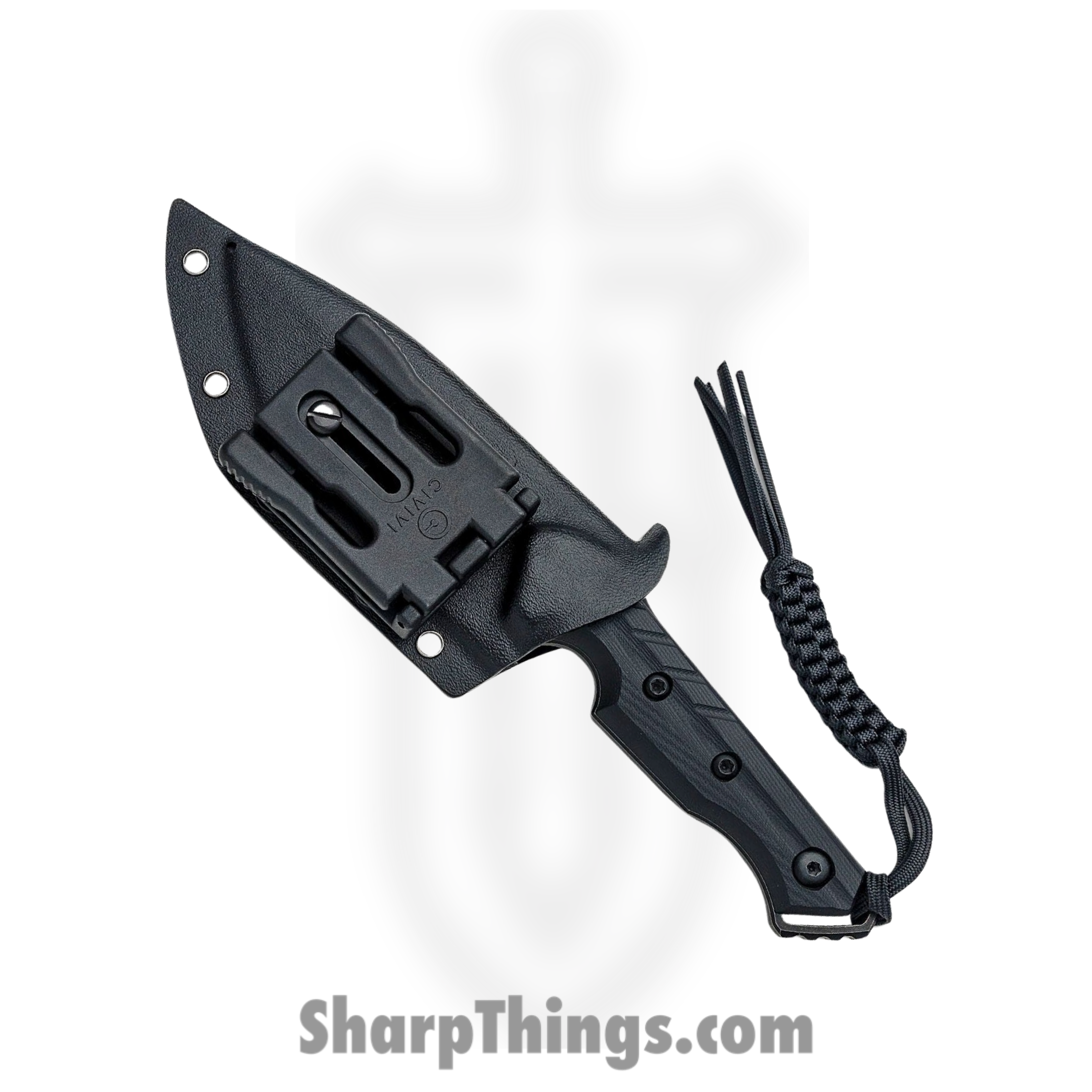 Civivi - CIVC210401 - Maxwell - Fixed Blade Knife - D2 Black Stonewash Spear Point - G10 - Black - Image 4