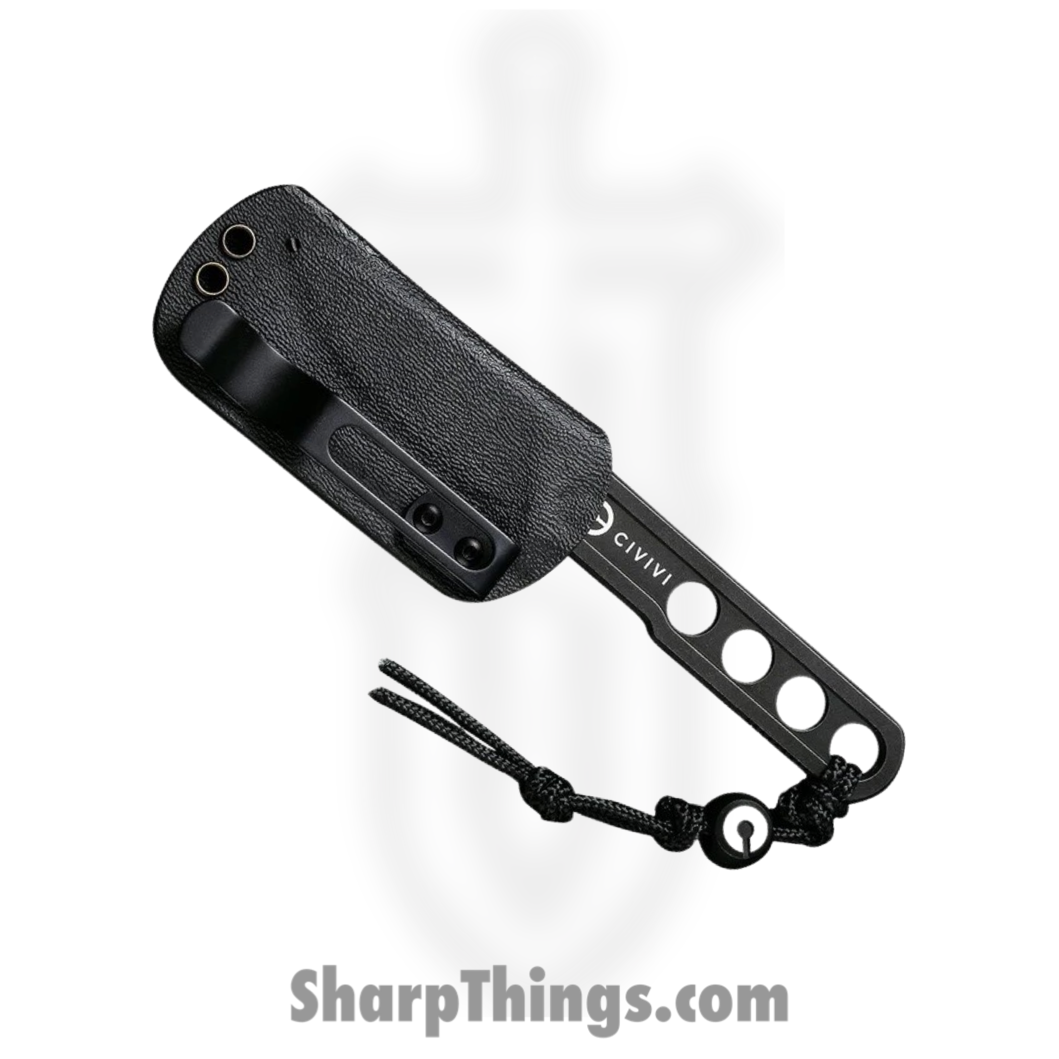 Civivi - CIVC220121 - Circulus - Fixed Blade Knife - 10Cr15CoMoV Black Stonewash Drop Point - Skeletonized - Black - Image 4