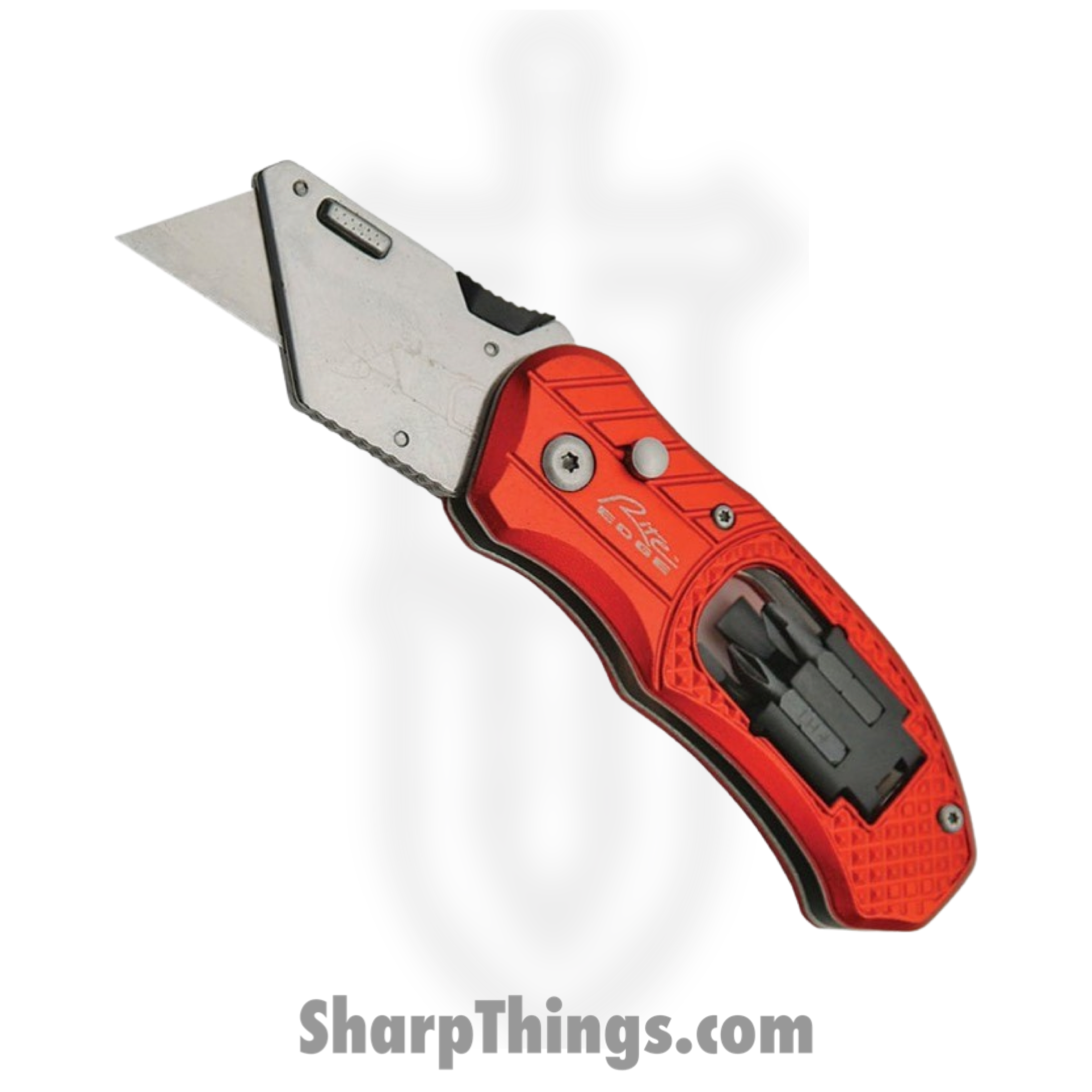 Rite Edge - CN211231 - Box Cutter With Screwdriver - Stainless - Aluminum - Red