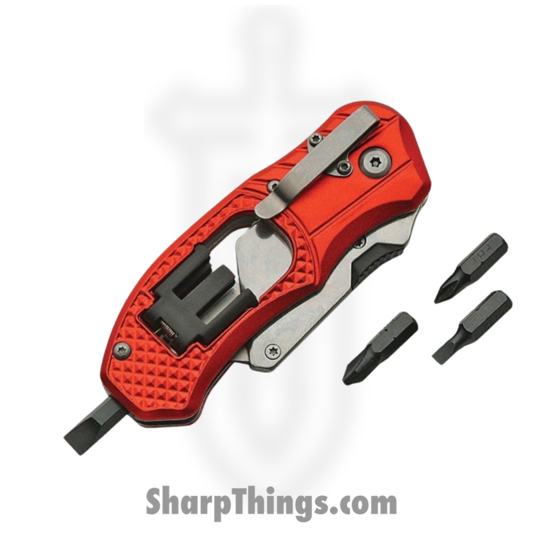 Rite Edge - CN211231 - Box Cutter With Screwdriver - Stainless - Aluminum - Red - Image 2