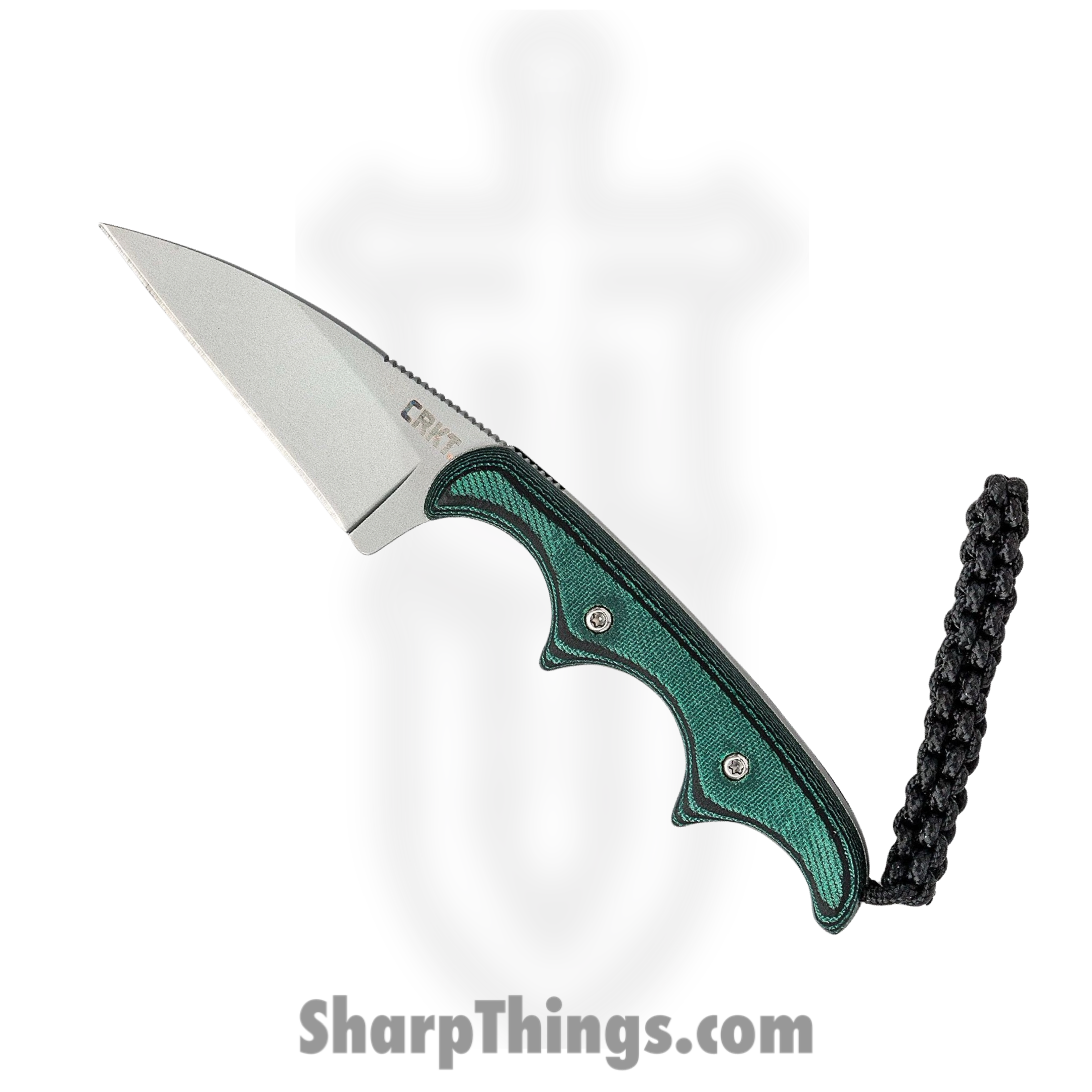 CRKT - 2385 - Folts Minimalist - Fixed Blade Knife - 5Cr15MoV Bead Blast Wharncliffe - Micarta - Green