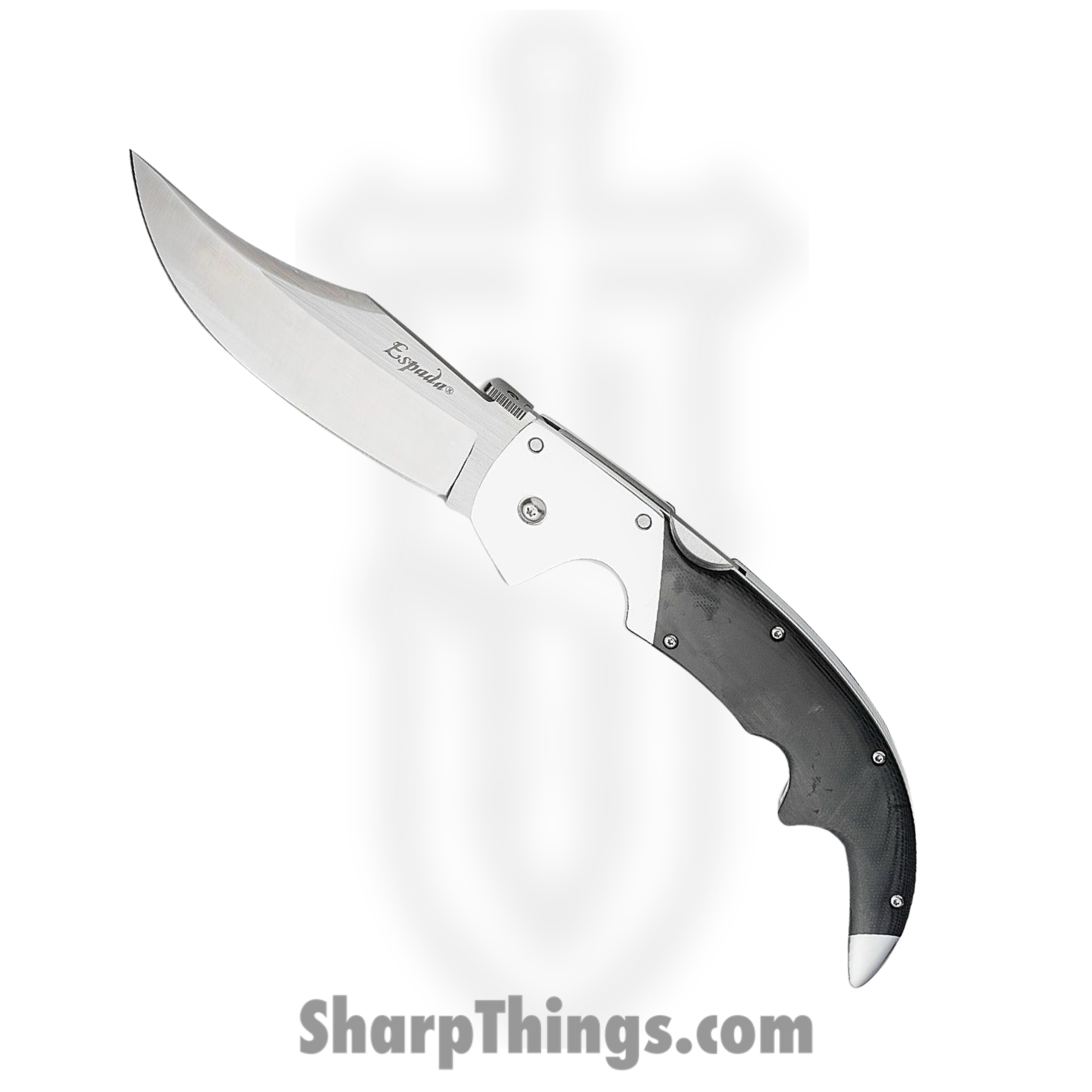 Cold Steel - CS62MB - Large Espada Lockback - Folding Knife - S35VN Satin Clip Point - G10 with 7075 Aluminum Bolsters and Frame - Black
