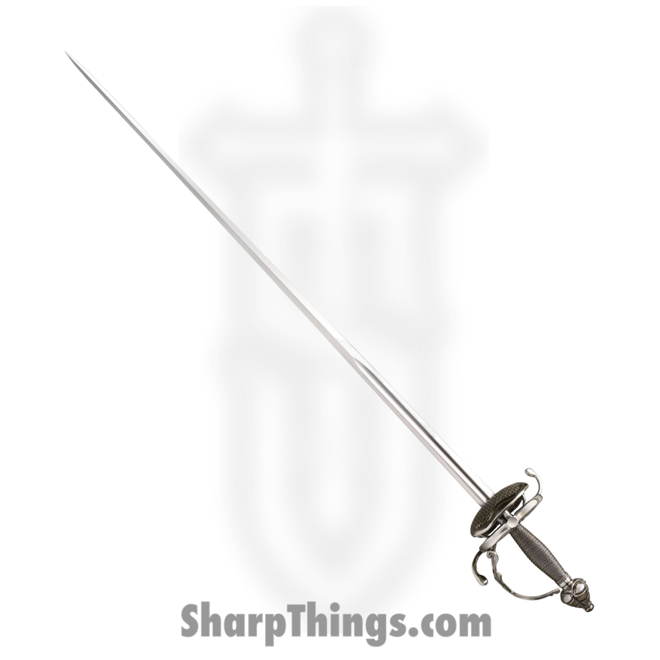 Cold Steel - CS88FCR - Cavalier Rapier - Fixed Blade Knife - 1055 Polished - Wire Wrapped - Silver