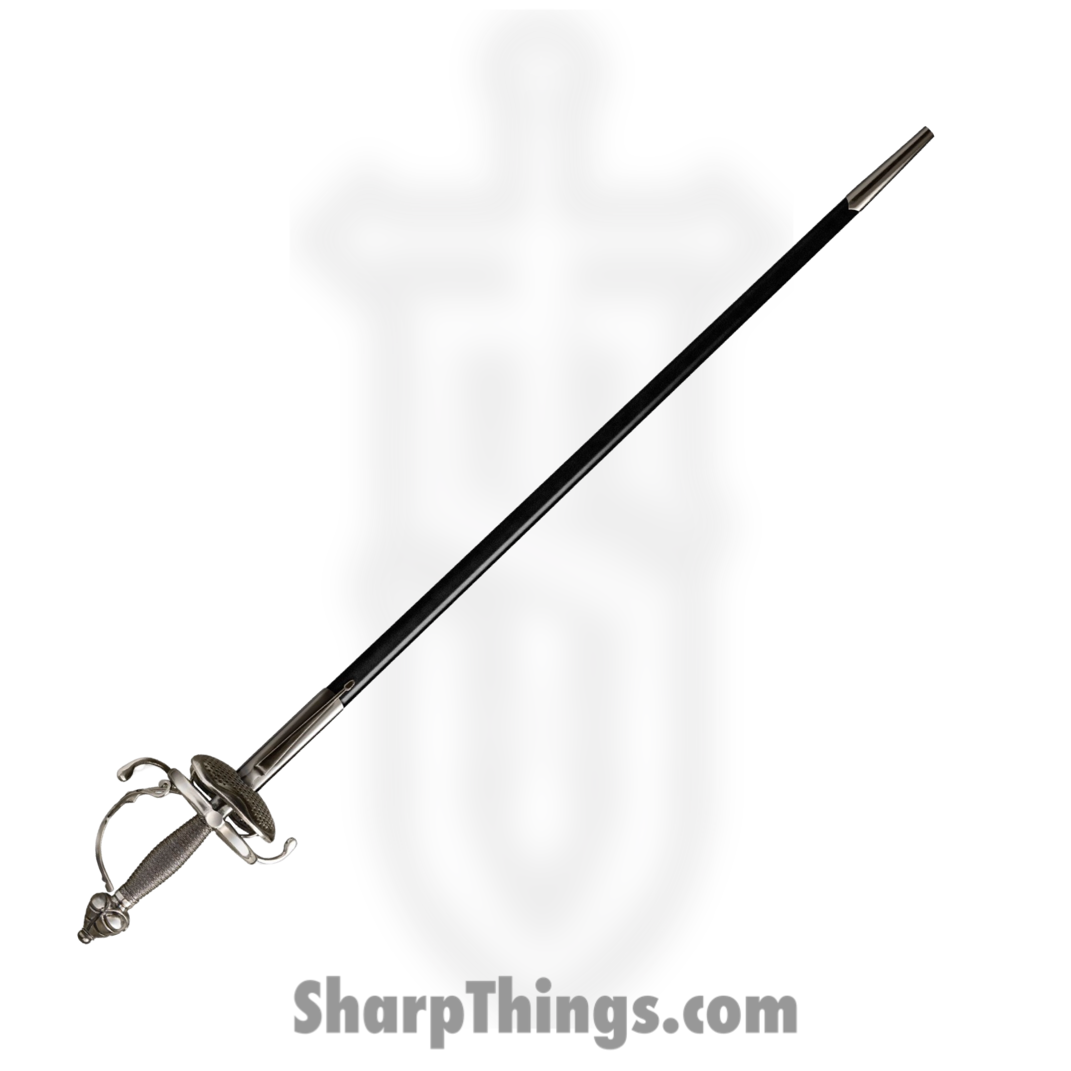 Cold Steel - CS88FCR - Cavalier Rapier - Fixed Blade Knife - 1055 Polished - Wire Wrapped - Silver - Image 2