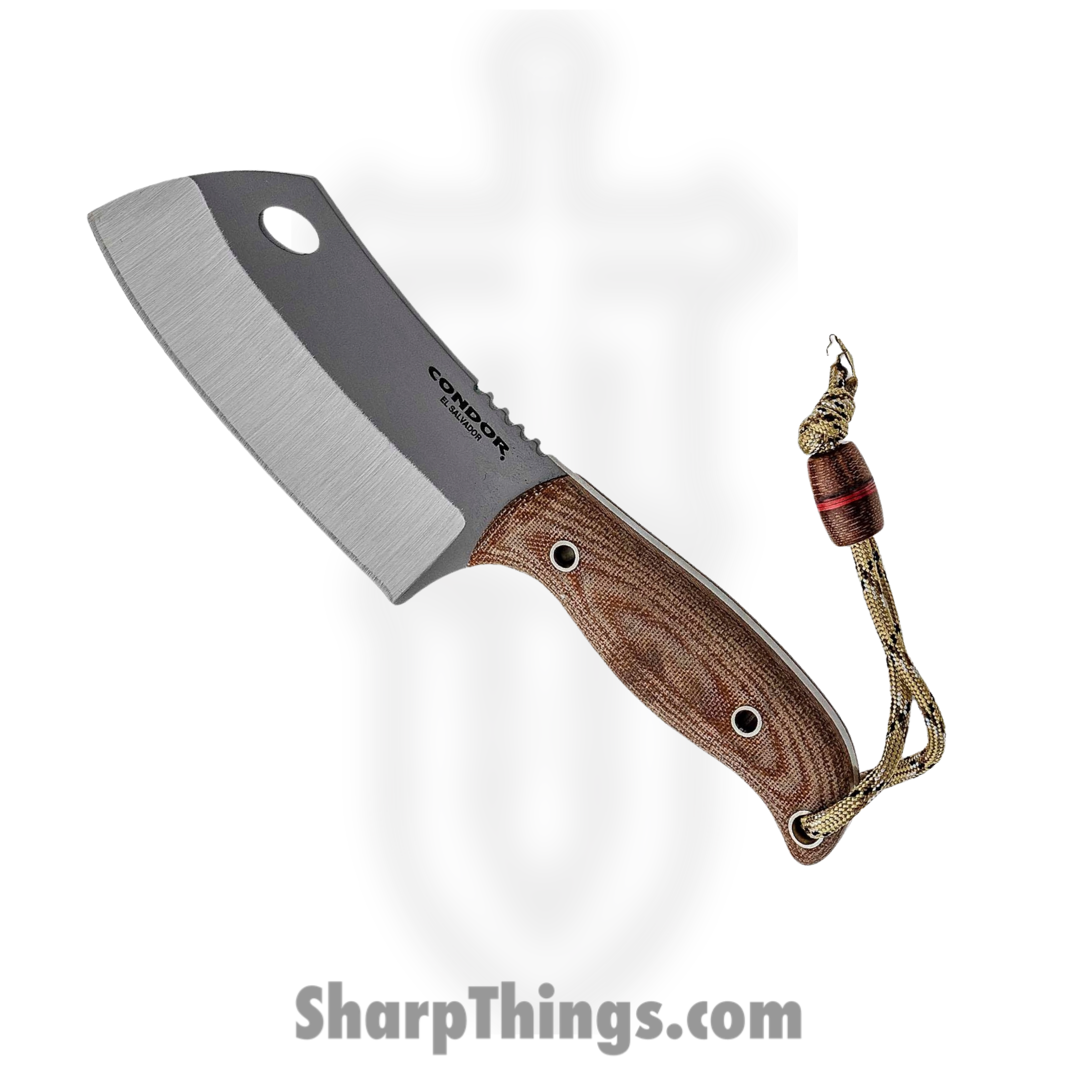 Condor Tool & Knife - CTK20114HC - Primal - Fixed Blade Knife - 1075 Natural Cleaver - Micarta - Brown