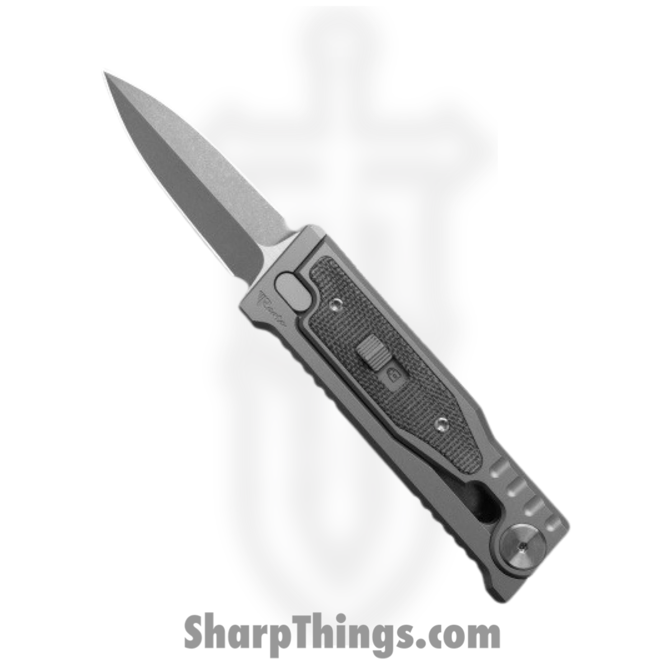 Reate Knives - ExoMinSwDgBk - Mini Exo - Gravity Knife - CPM-3V Stonewashed Dagger - Micarta - Black