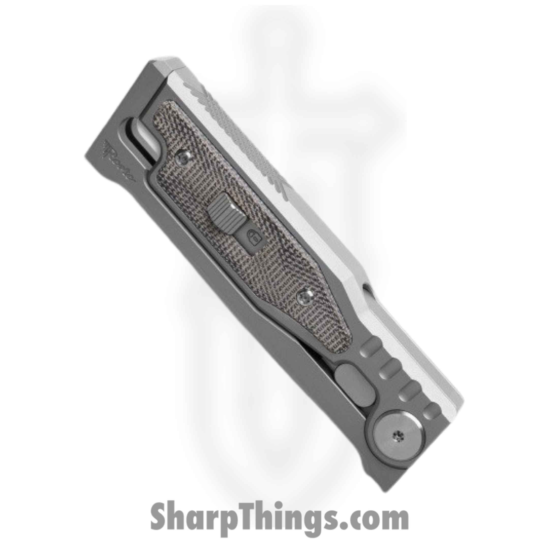Reate Knives - ExoMinSwTnGr - Mini Exo - Gravity Knife - CPM-3V Stonewashed Tanto - Micarta - Black - Image 2