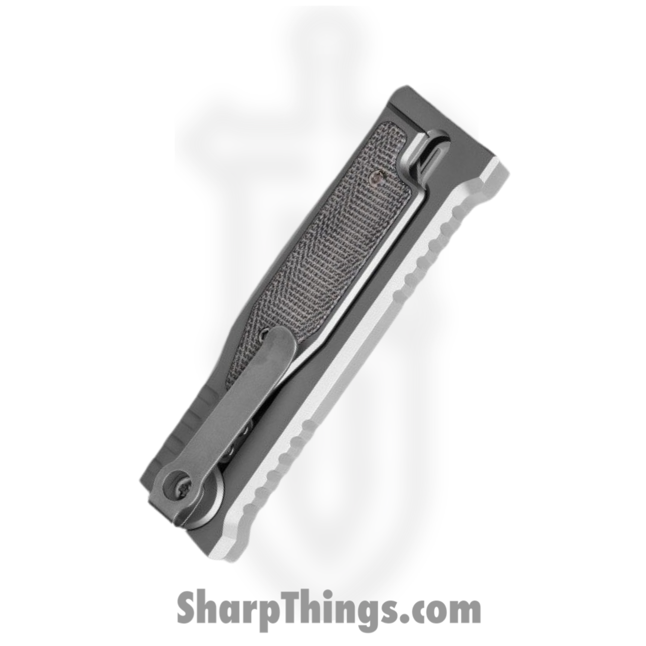 Reate Knives - ExoMinSwTnGr - Mini Exo - Gravity Knife - CPM-3V Stonewashed Tanto - Micarta - Black - Image 3