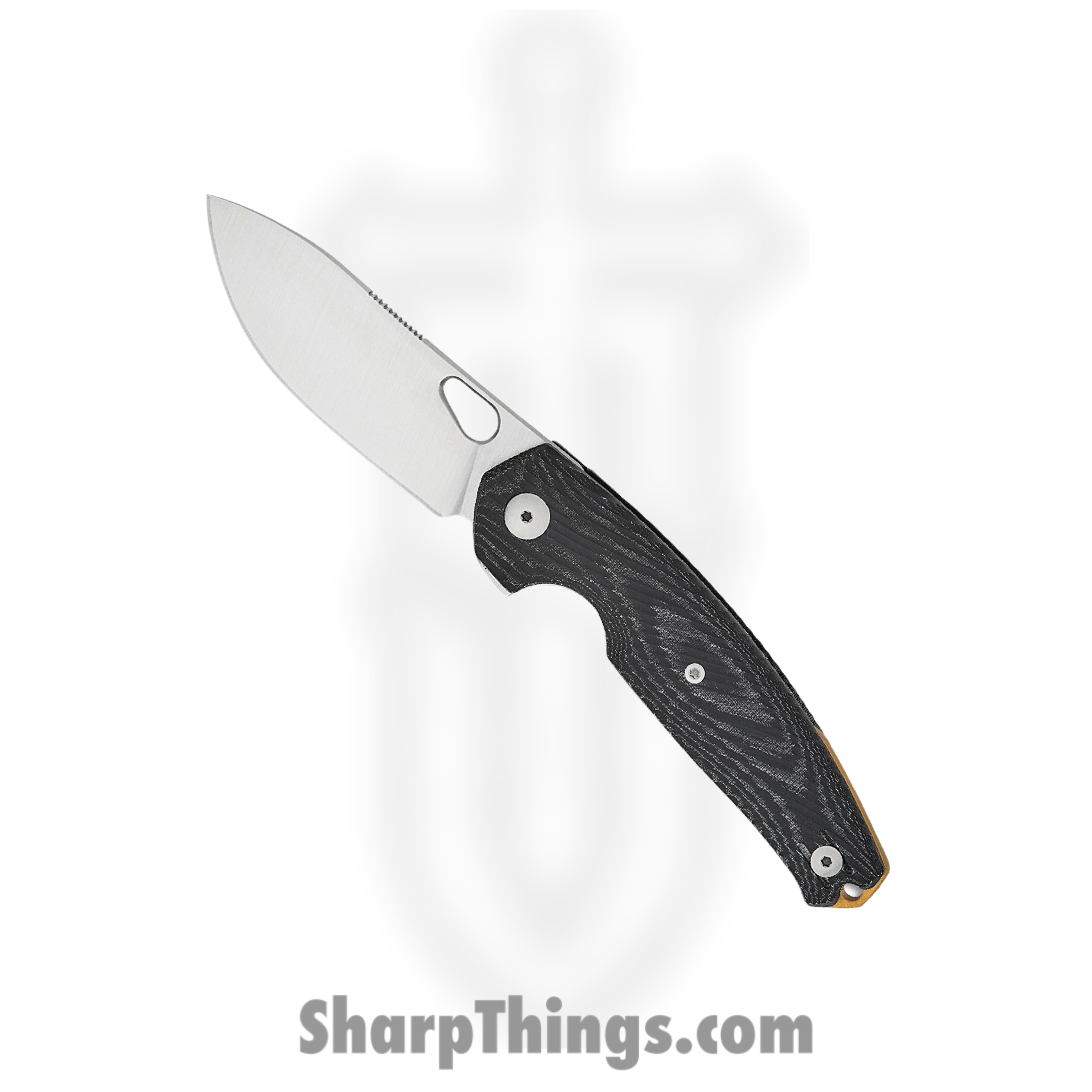 GiantMouse - JAGT-BLK-CANVAS - ACE Jagt - Folding Knife - Magnacut Satin Drop Point - Canvas Micarta - Black