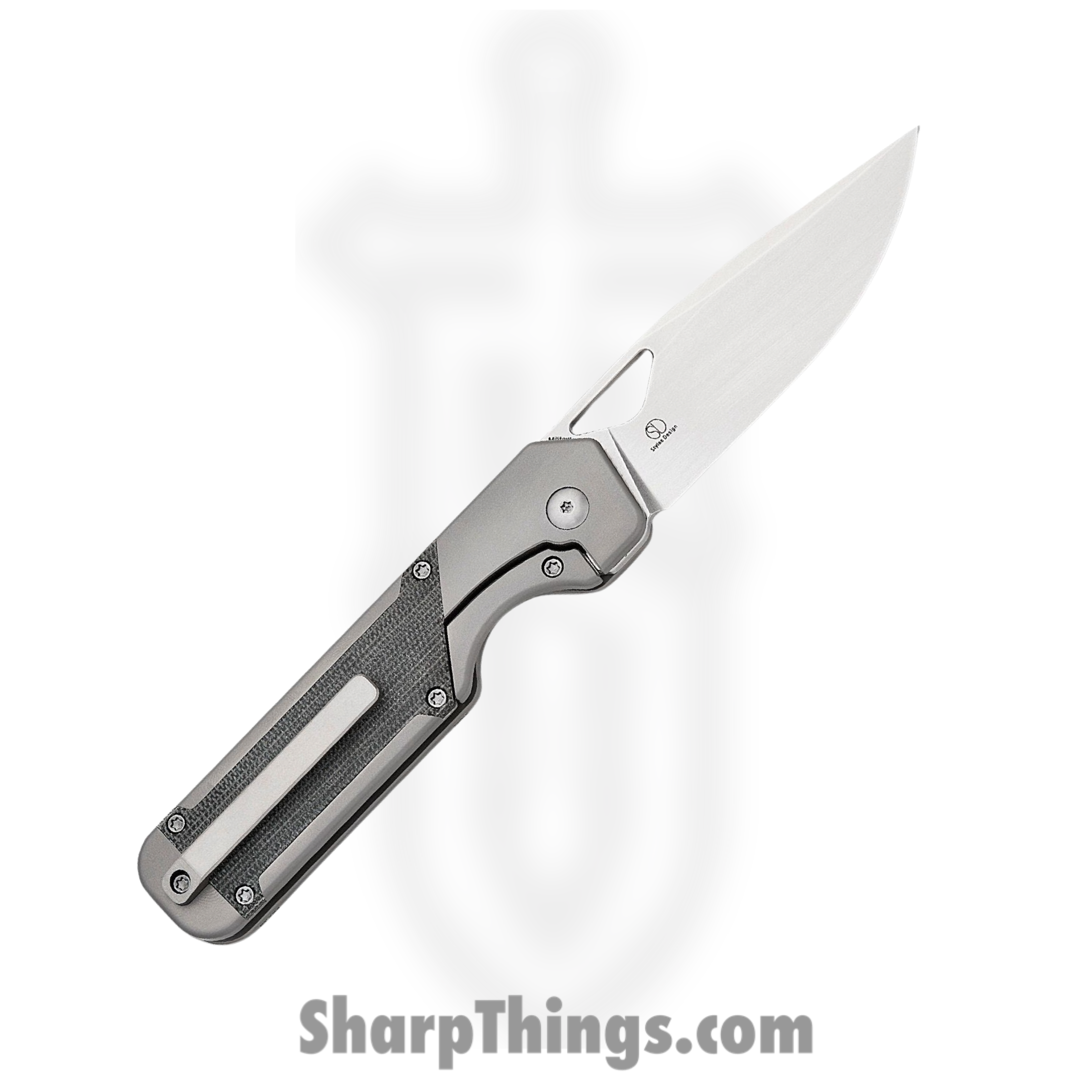 Kizer Cutlery - KI3634A1 - J Styles Militaw - Frame Lock - Folding Knife - S35VN Satin Drop Point - Contoured Ti - Gray/Black - Image 2