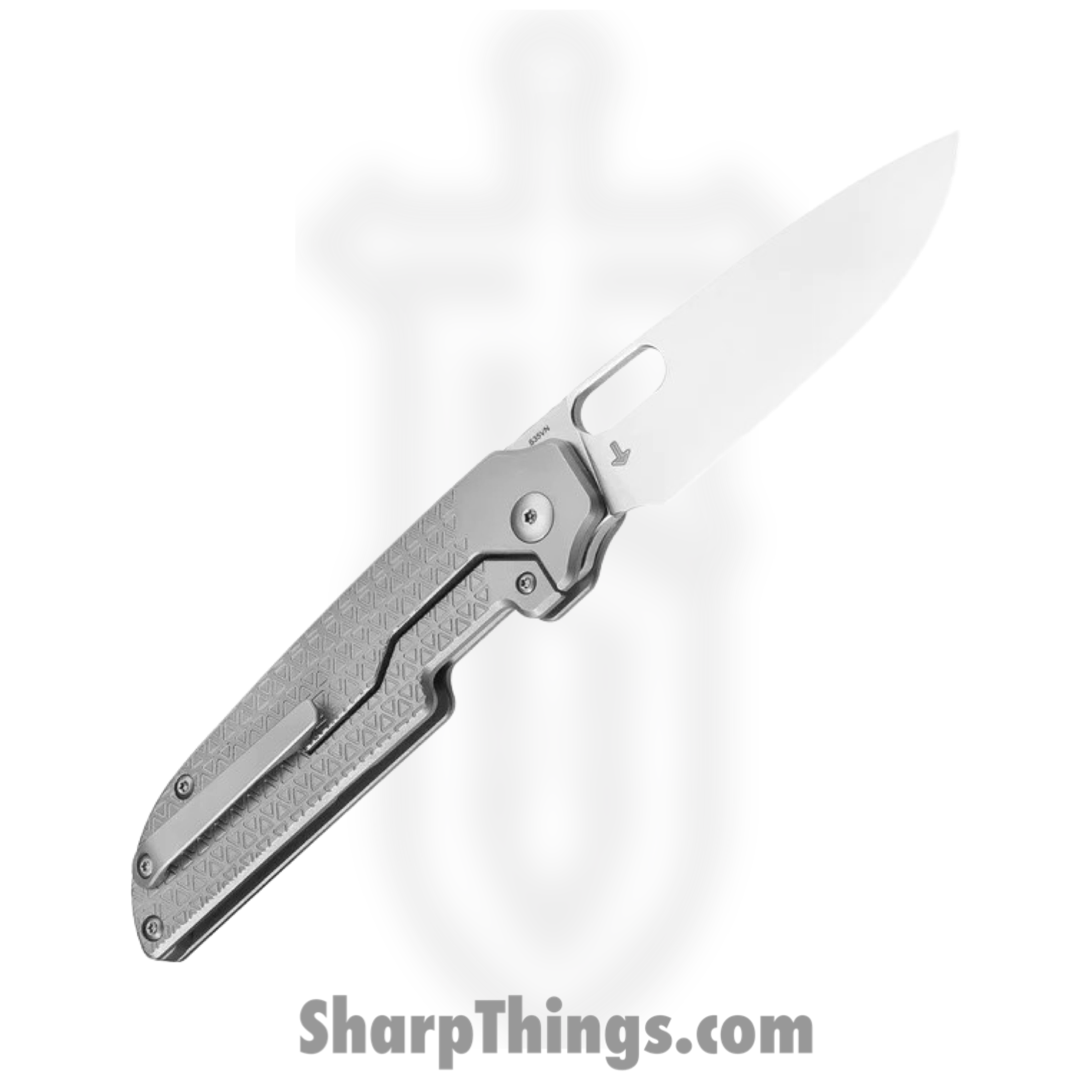 Kizer Cutlery - KI3637A1 - Varatas Framelock - Folding Knife - S35VN Stonewash Drop Point - Titanium - Gray - Image 2