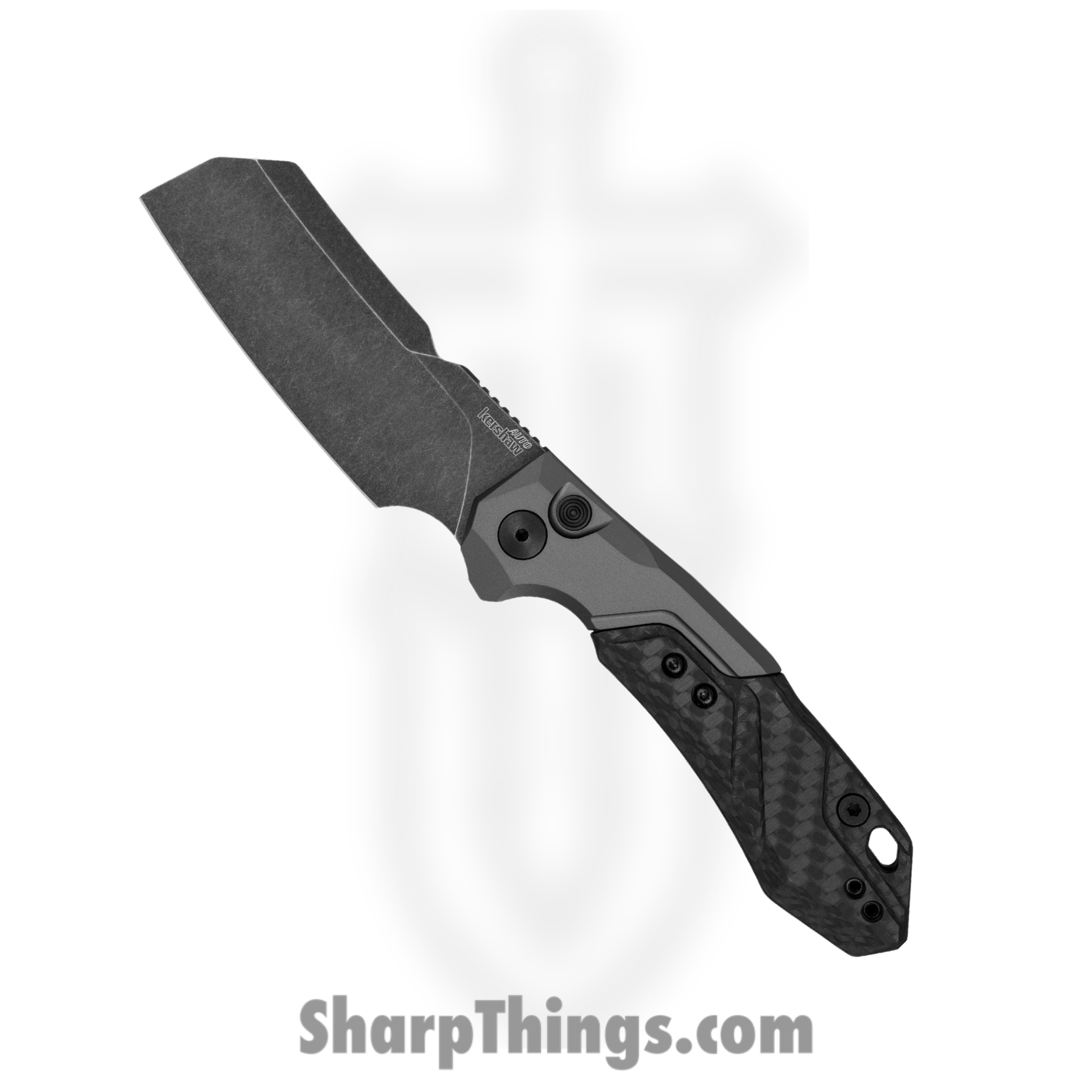 Kershaw - 7850SW - Launch 14 - Automatic Knife - CPM 154 Stonewashed Cleaver - 6061-T6 Aluminum - Black