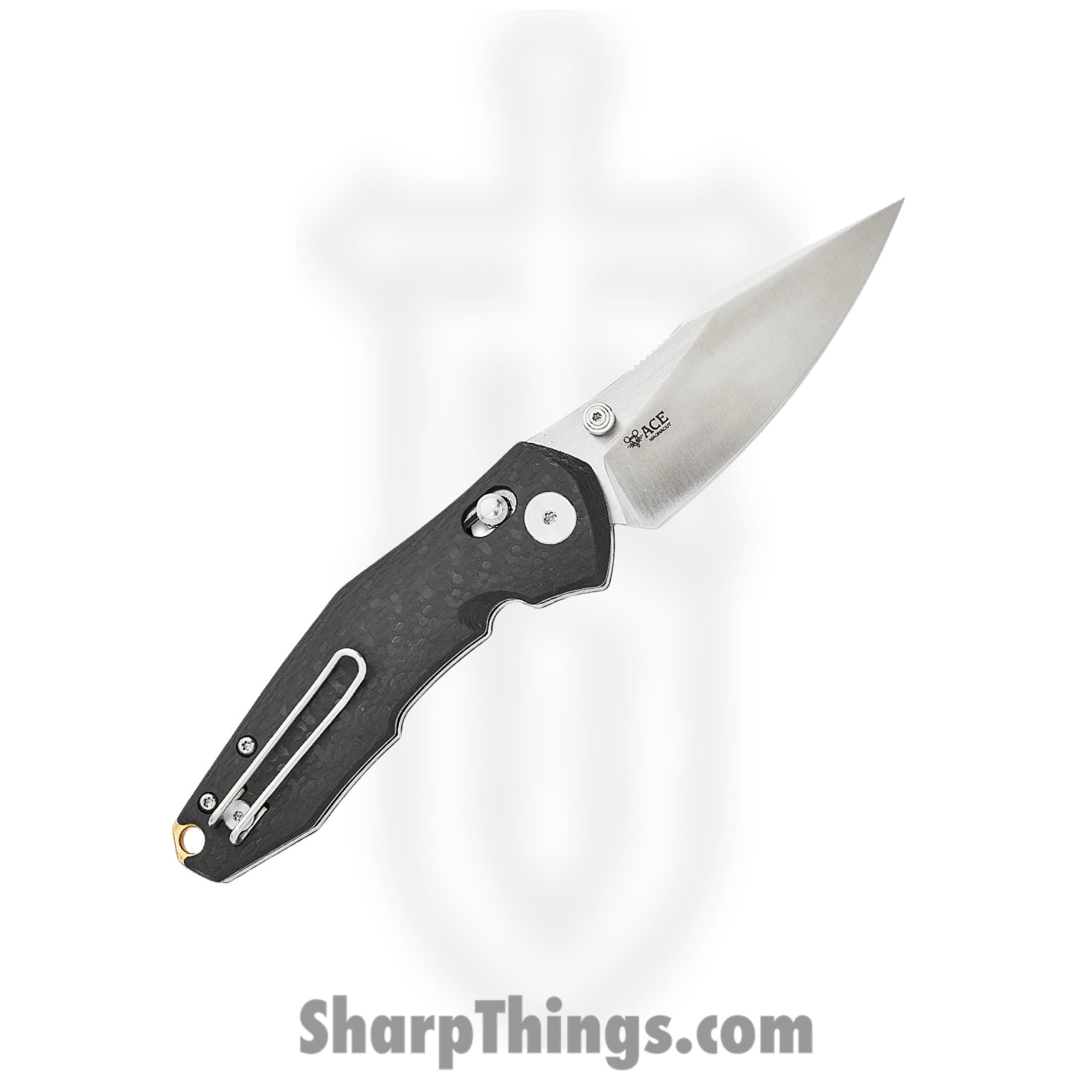 GiantMouse - NAZCA-CARBON-FIBER - ACE Naxca - Folding Knife - Magnacut Satin Modified Clip Point - Carbon Fiber - Black - Image 2