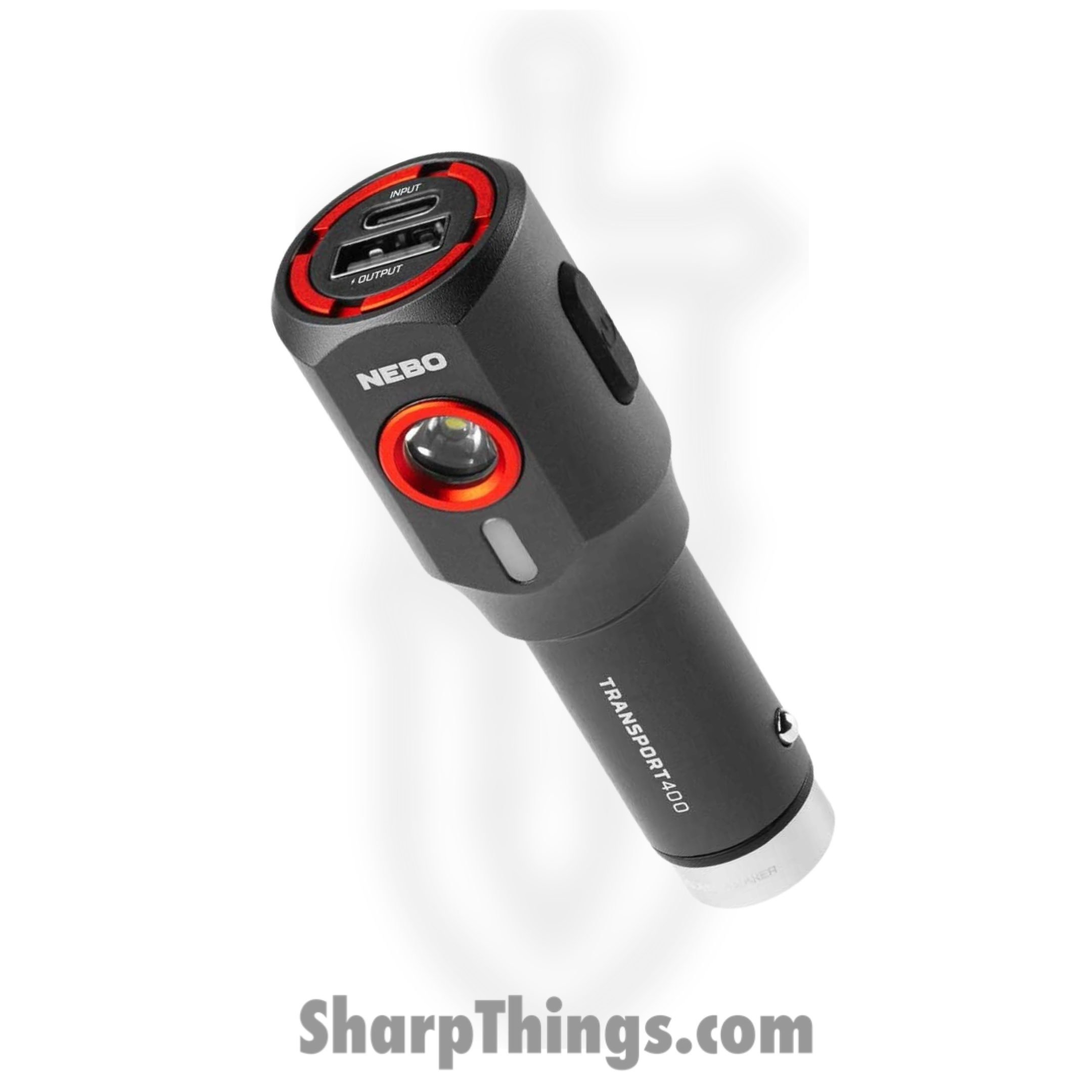Nebo - NEB-POC-1006 - Transport 400 2 in 1 Charger and Flashlight - Aluminum - Black