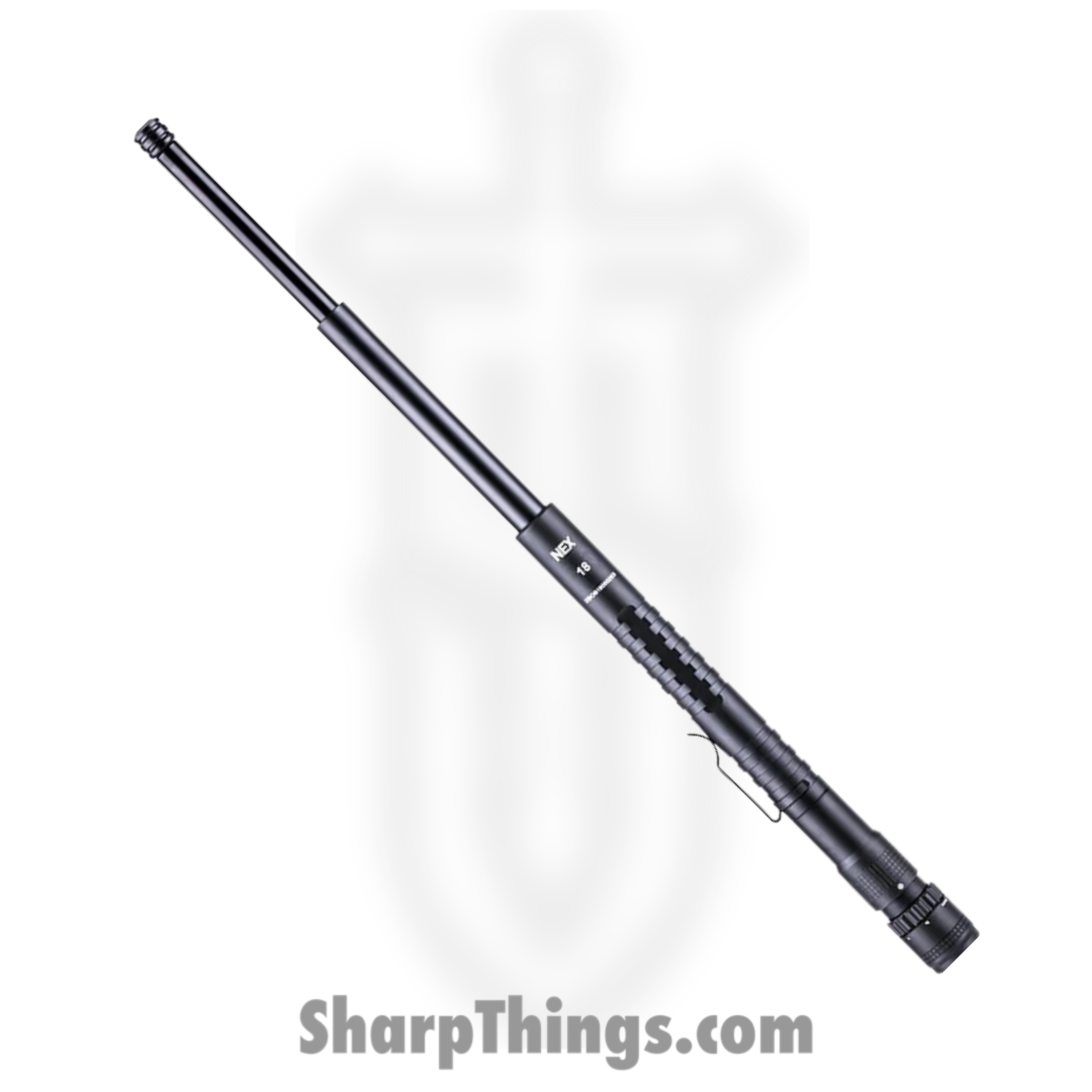 NexTorch - NXN18 - NEX 18 Baton with Flashlight - Alloy and Aluminum - Black