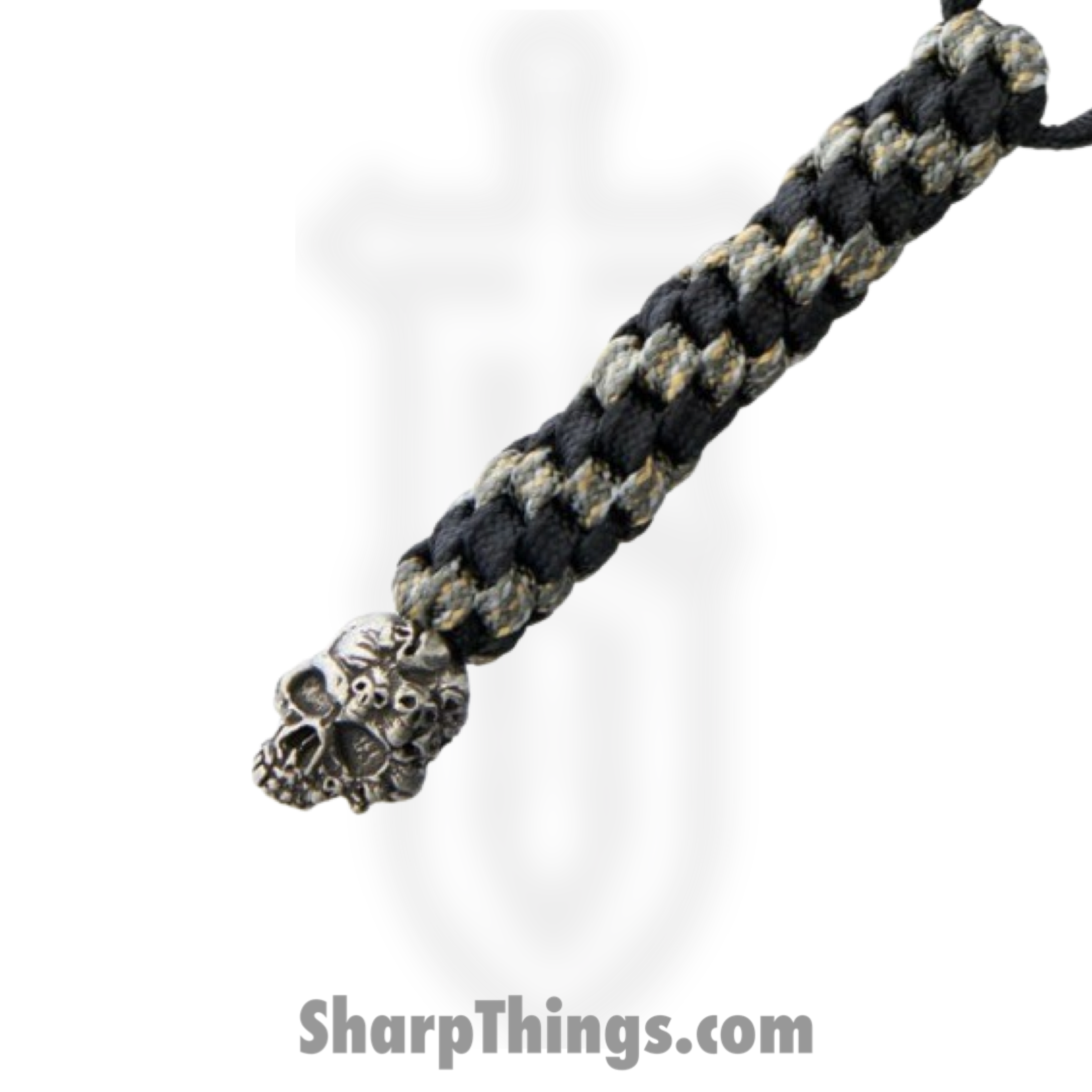 Schmuckatelli Co - SMUK4A01 - Mind Lanyard - Pewter Skull - Black Gray - Image 2