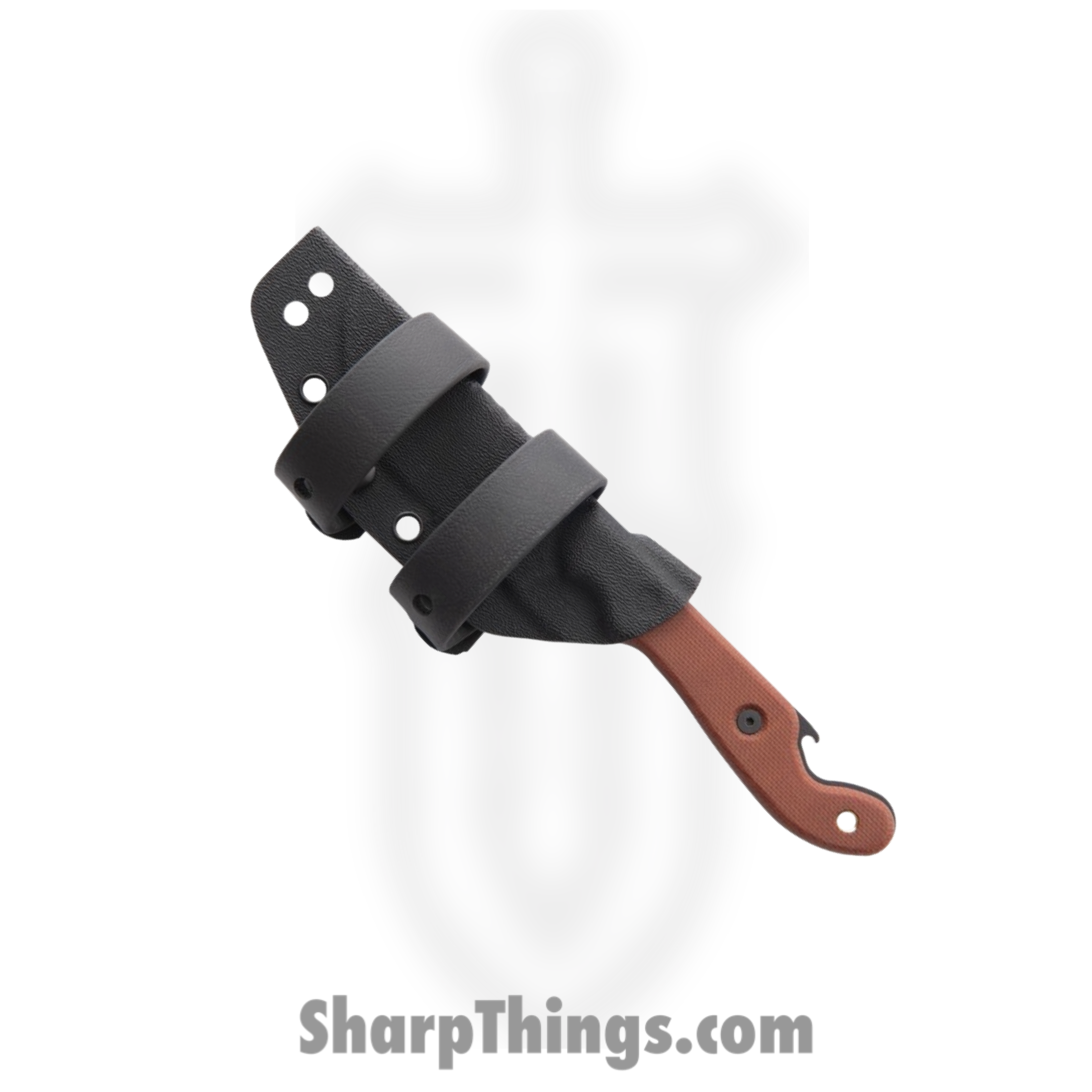 Tops - TPPSK01 - Pit Stop 3 - Fixed Blade Knife - 1095 Black Traction Coating Drop Point - Canvas Micarta - Tan - Image 3