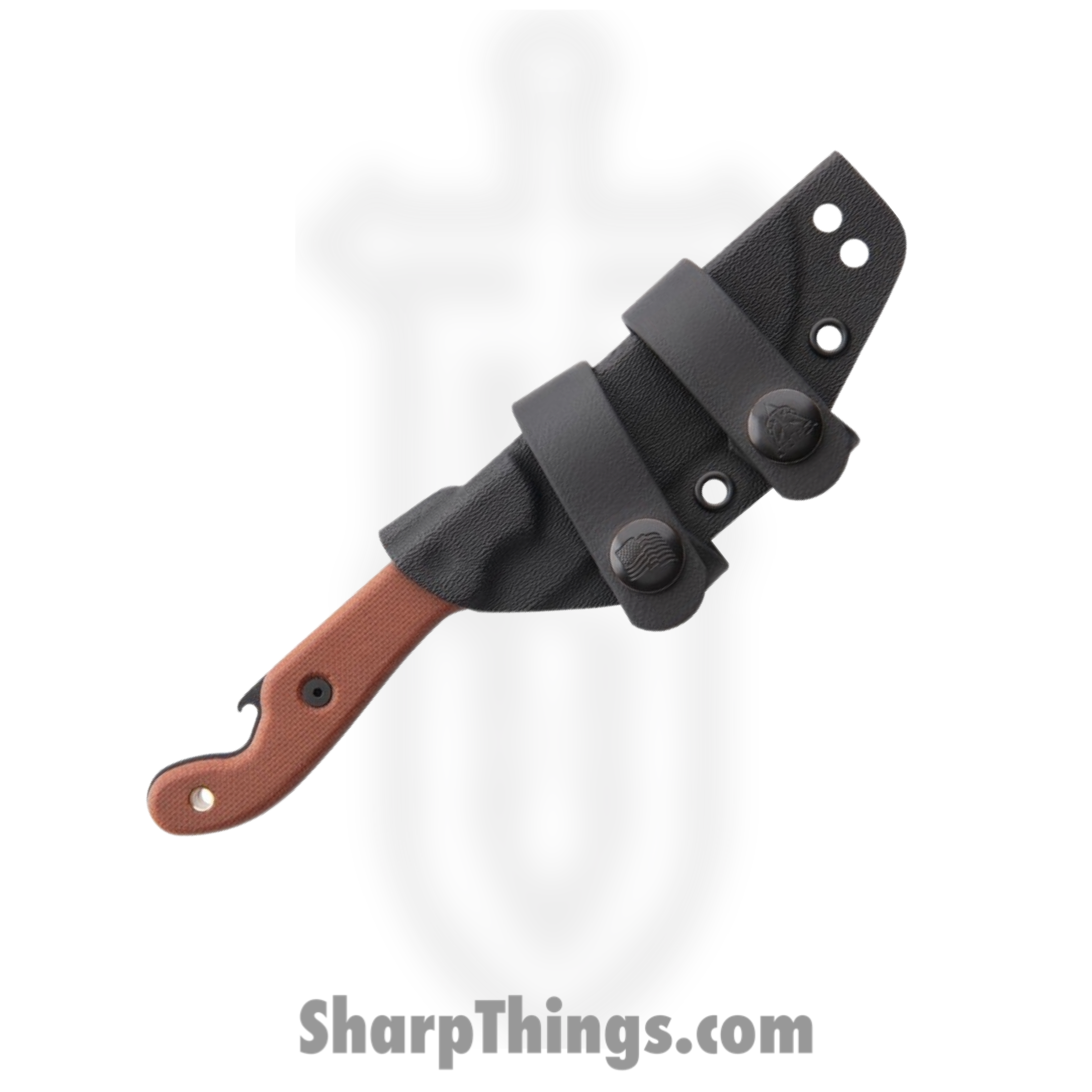 Tops - TPPSK01 - Pit Stop 3 - Fixed Blade Knife - 1095 Black Traction Coating Drop Point - Canvas Micarta - Tan - Image 4
