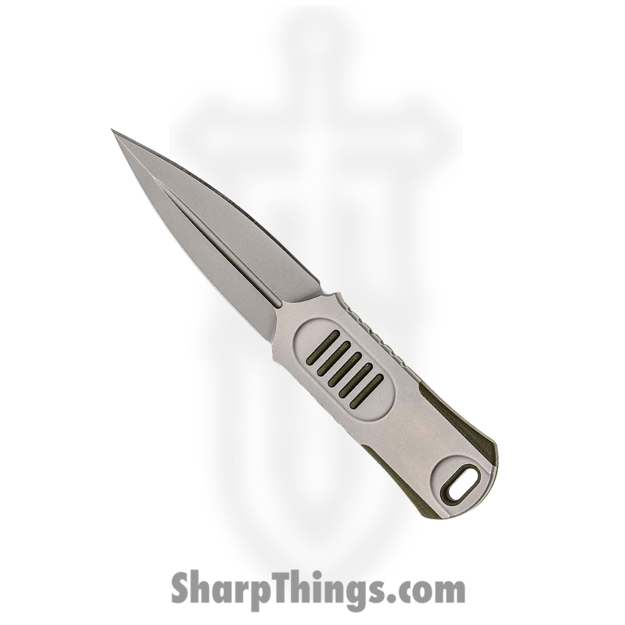 We Knife Co Ltd - WE2017A - OSS - Fixed Blade Knife - CPM-20CV Stonewash Dagger - CPM-20CV with G10 Inlay - OD Green