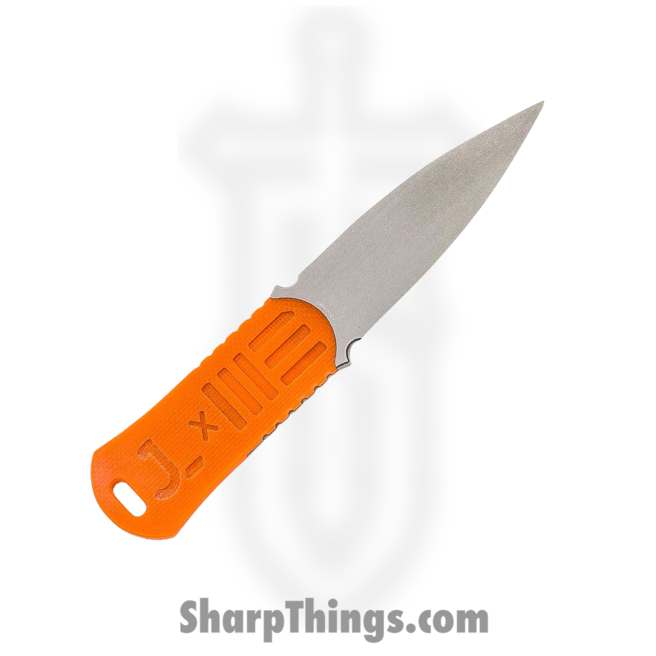 We Knife Co Ltd - WE2017B - OSS - Fixed Blade Knife - CPM-20CV Stonewash Dagger - CPM-20CV with G10 Inlay - Orange - Image 2