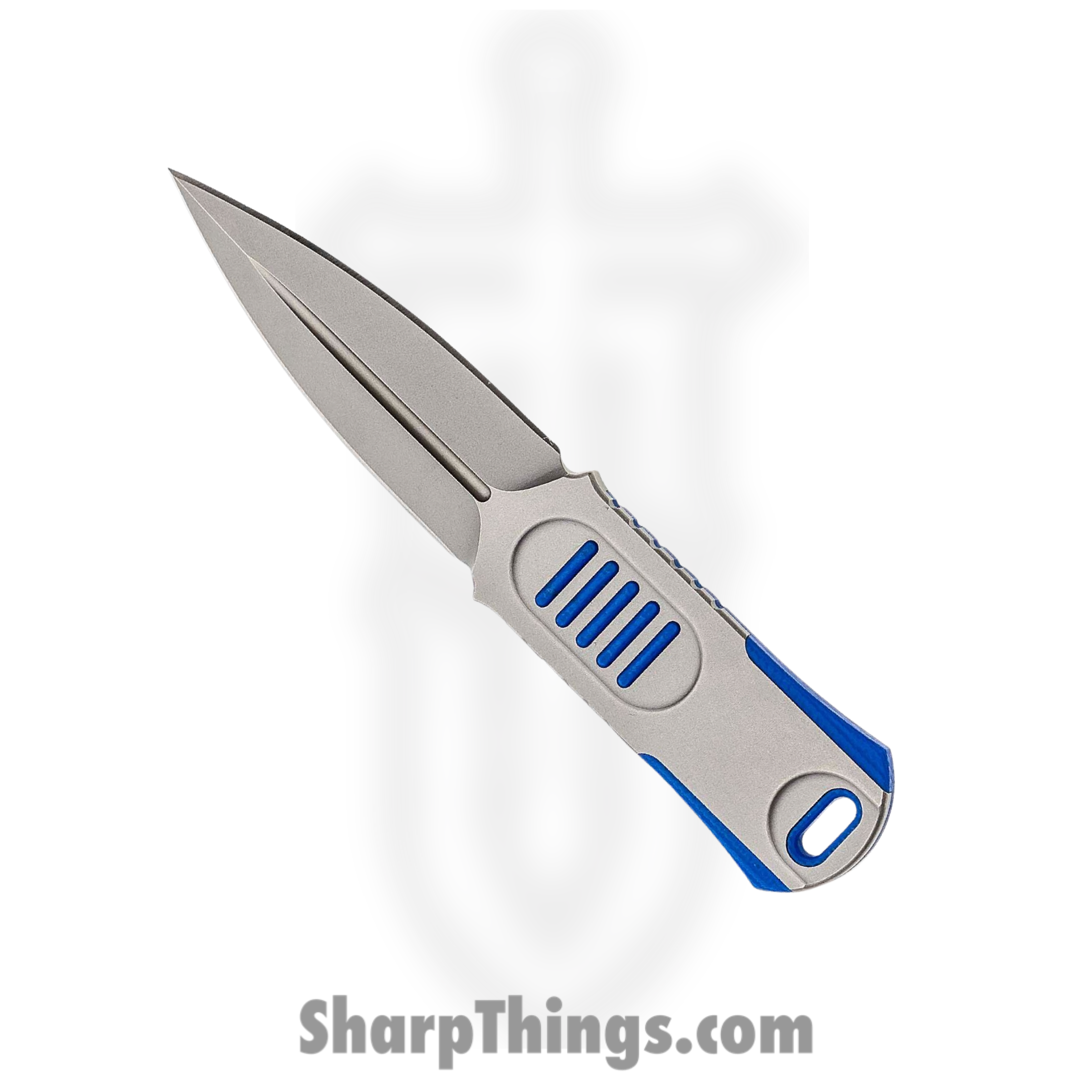 We Knife Co Ltd - WE2017C - OSS - Fixed Blade Knife - CPM-20CV Stonewash Dagger - CPM-20CV with G10 Inlay - Blue