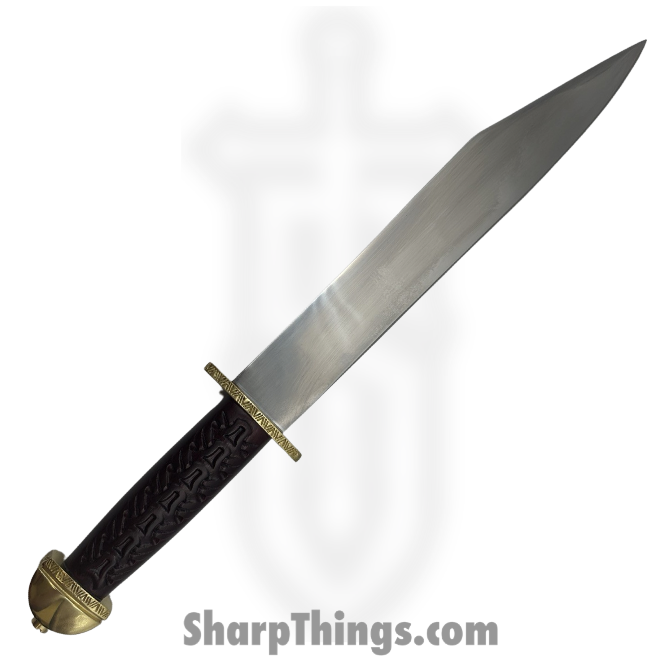 Cold Steel - CS88HUK - Chieftans Sax (Seax) - Fixed Blade Knife - 1055 Satin Clip Point - Malaysian Sal Wood - Brown - Image 2
