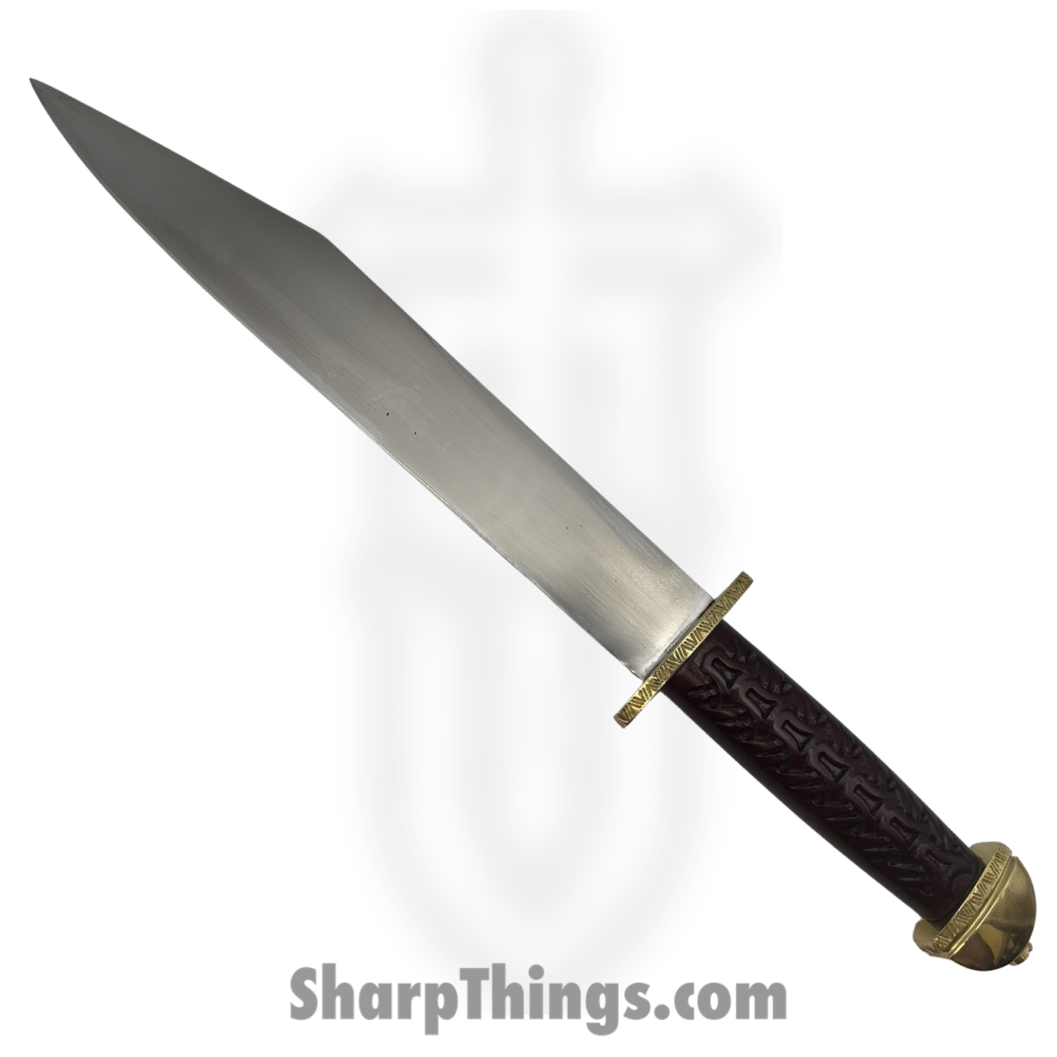 Cold Steel - CS88HUK - Chieftans Sax (Seax) - Fixed Blade Knife - 1055 Satin Clip Point - Malaysian Sal Wood - Brown