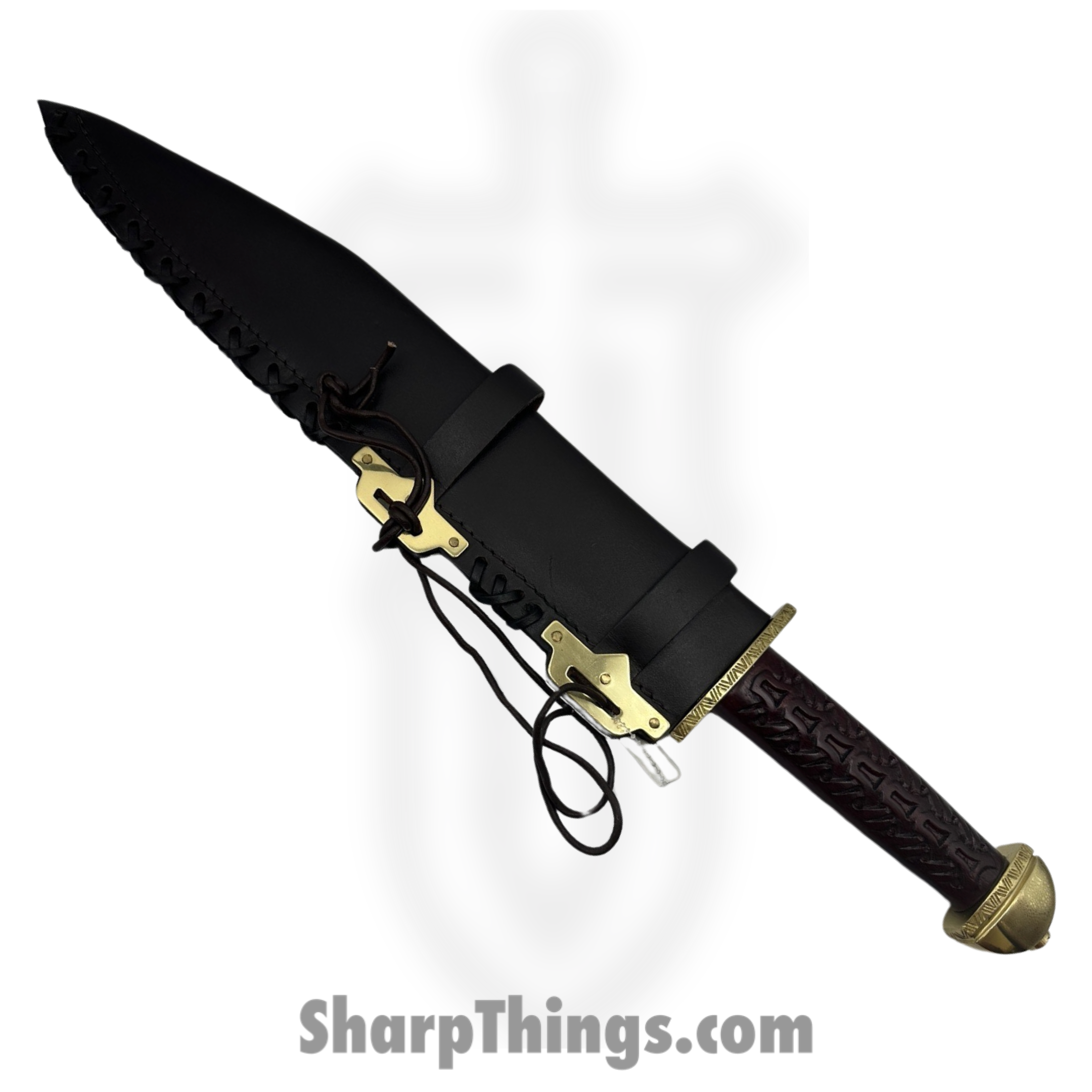 Cold Steel - CS88HUK - Chieftans Sax (Seax) - Fixed Blade Knife - 1055 Satin Clip Point - Malaysian Sal Wood - Brown - Image 3