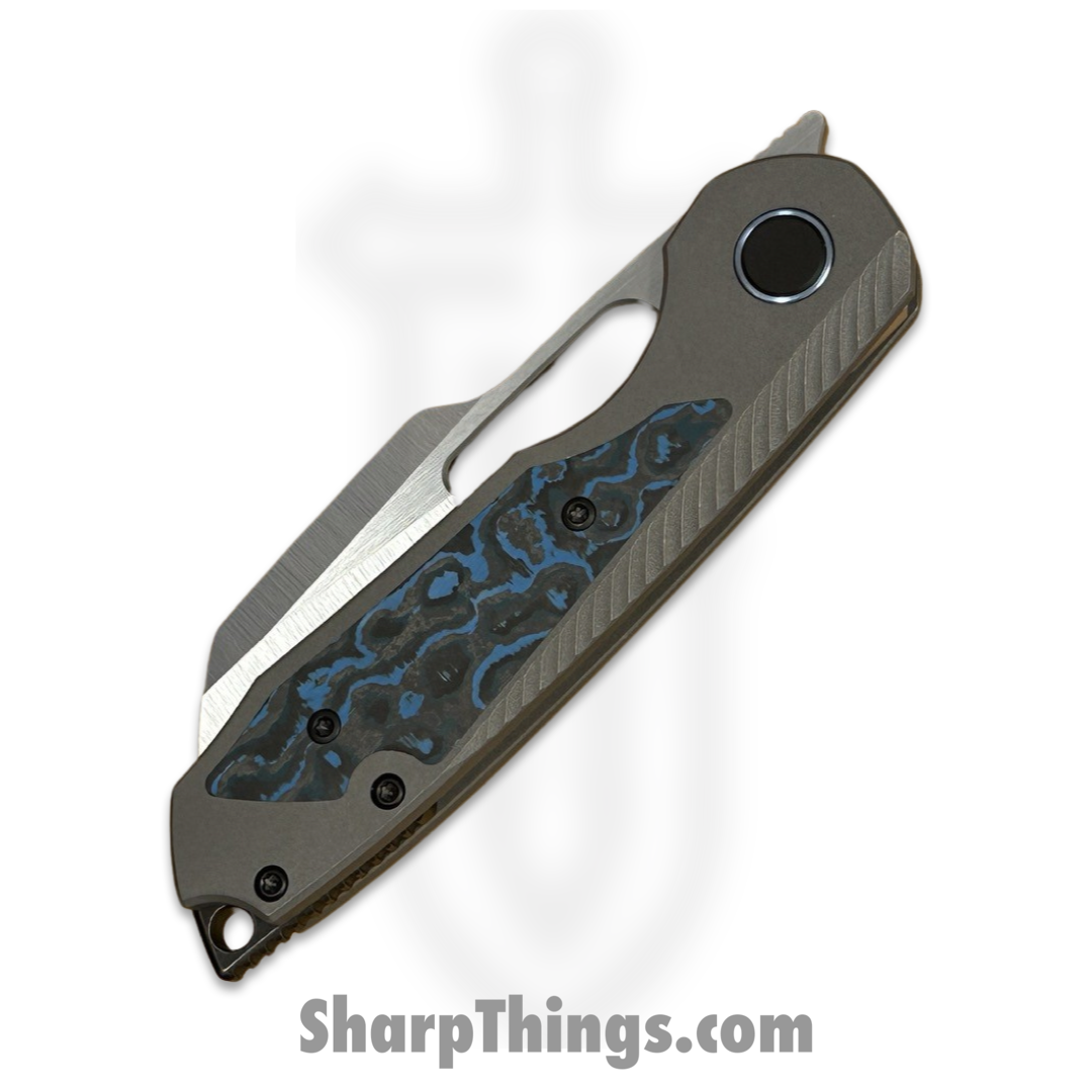 Sparrow Knife Co. - SKCSTRXV3 - Strix R2 Artic Storm - Folding Knife - Magnacut Satin Wharncliffe - Titanium/FatCarbon - Gray/Blue/Black - Image 4