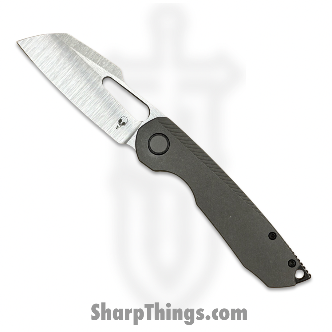 Sparrow Knife Co. - SKCSTRXV5 - Strix R2 Plain Jane - Folding Knife - Magnacut Stonewash Drop Point - Titanium - Gray