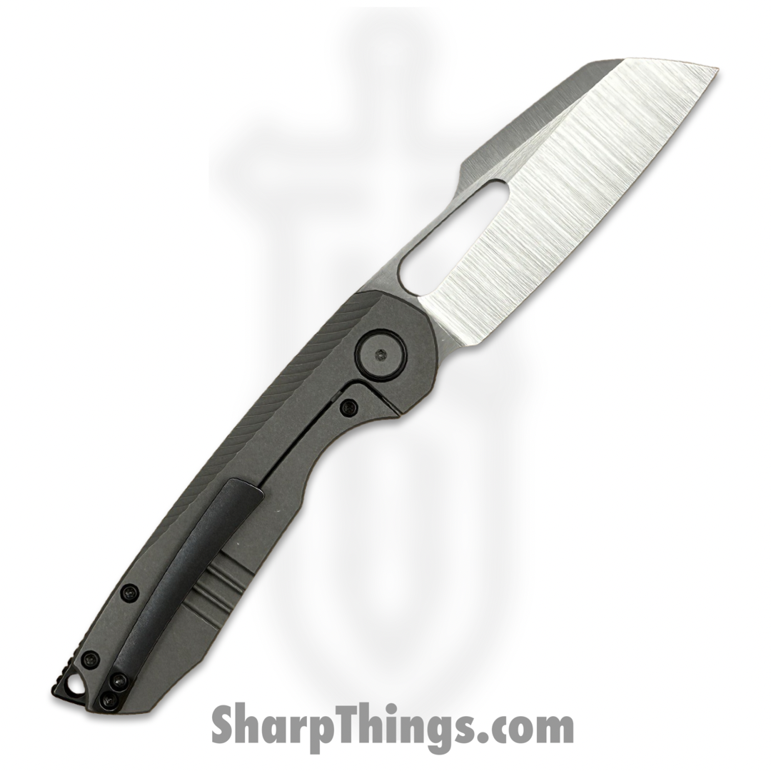 Sparrow Knife Co. - SKCSTRXV5 - Strix R2 Plain Jane - Folding Knife - Magnacut Stonewash Drop Point - Titanium - Gray - Image 3