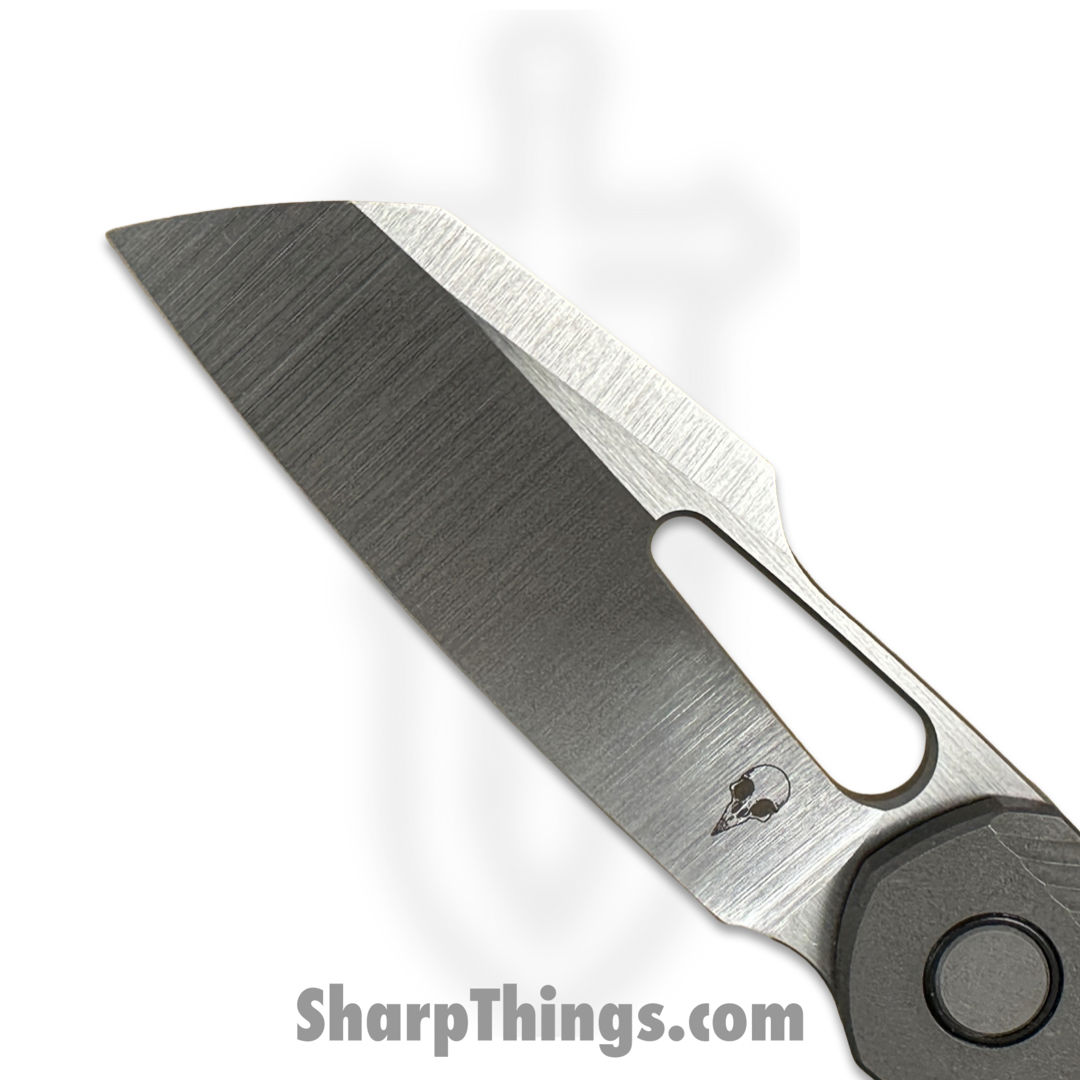 Sparrow Knife Co. - SKCSTRXV5 - Strix R2 Plain Jane - Folding Knife - Magnacut Stonewash Drop Point - Titanium - Gray - Image 4