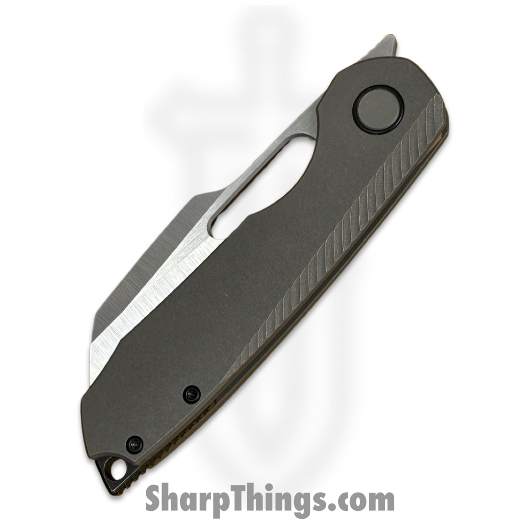 Sparrow Knife Co. - SKCSTRXV5 - Strix R2 Plain Jane - Folding Knife - Magnacut Stonewash Drop Point - Titanium - Gray - Image 5