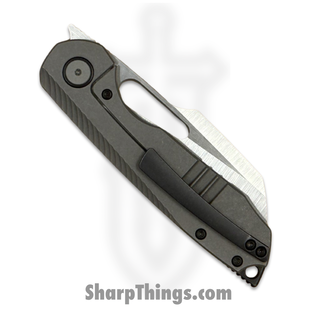 Sparrow Knife Co. - SKCSTRXV5 - Strix R2 Plain Jane - Folding Knife - Magnacut Stonewash Drop Point - Titanium - Gray - Image 6