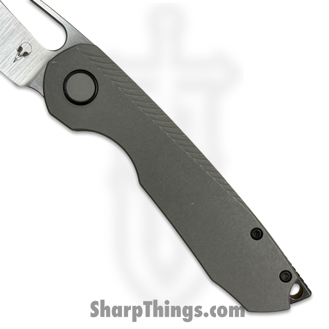 Sparrow Knife Co. - SKCSTRXV5 - Strix R2 Plain Jane - Folding Knife - Magnacut Stonewash Drop Point - Titanium - Gray - Image 7