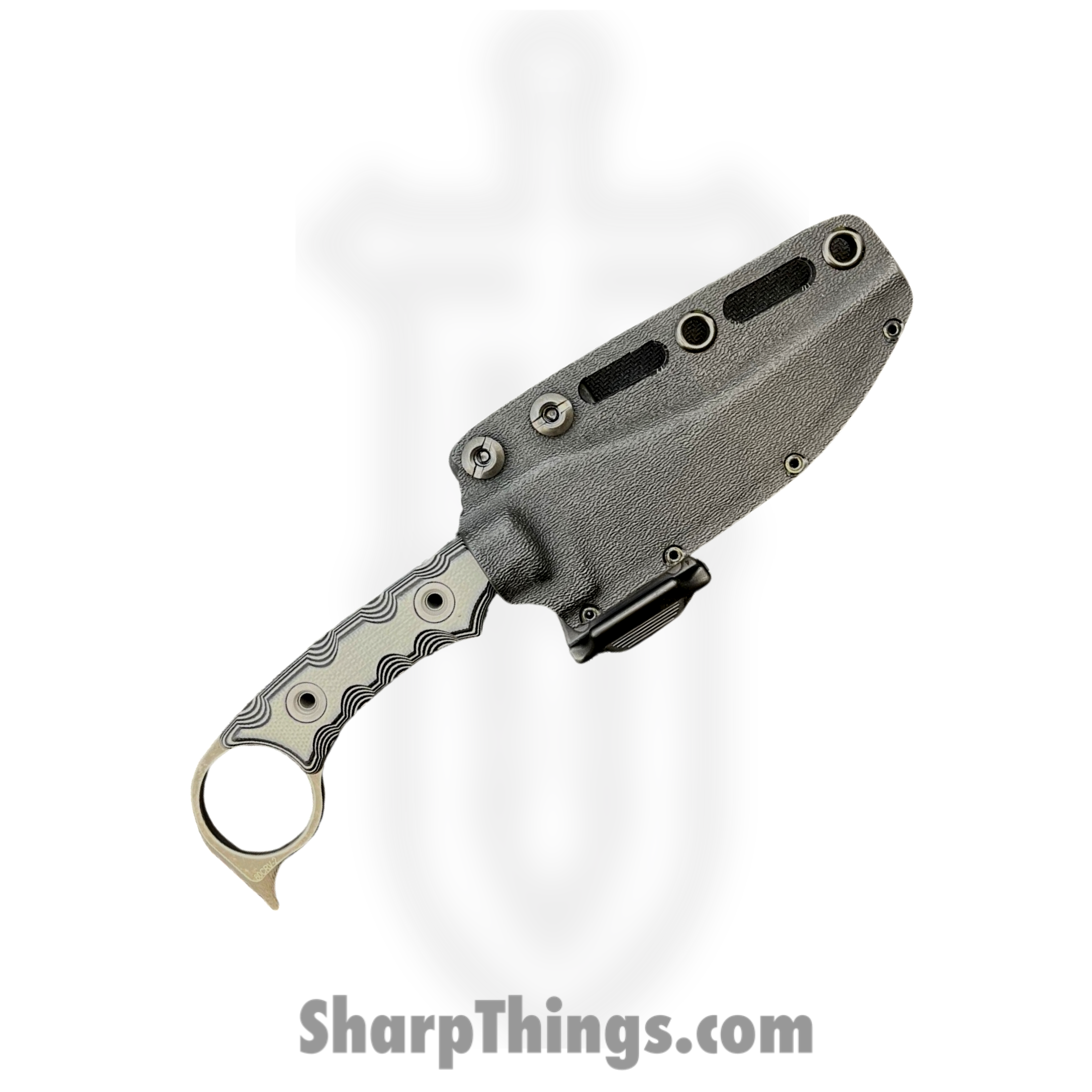 T.Kell Knives - GidV3g10Gun - Gideon V3 - Fixed Blade Knife - Nitro V Coated Trailing Point - G10 - Gunmetal - Image 3