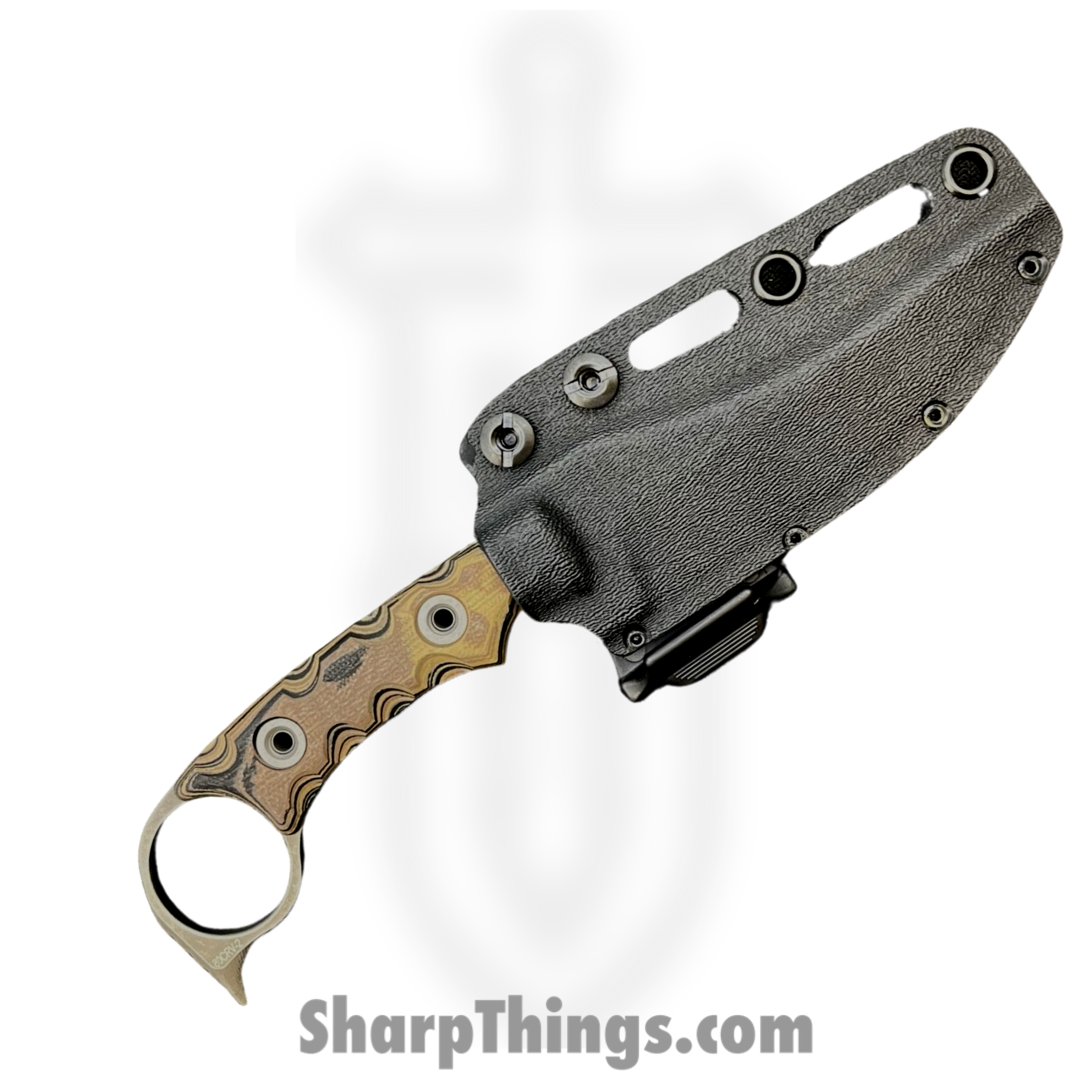 T.Kell Knives - GidV3g10WDG - Gideon V3 - Fixed Blade Knife - Nitro V Coated Trailing Point - G10 - Woodgrain - Image 3