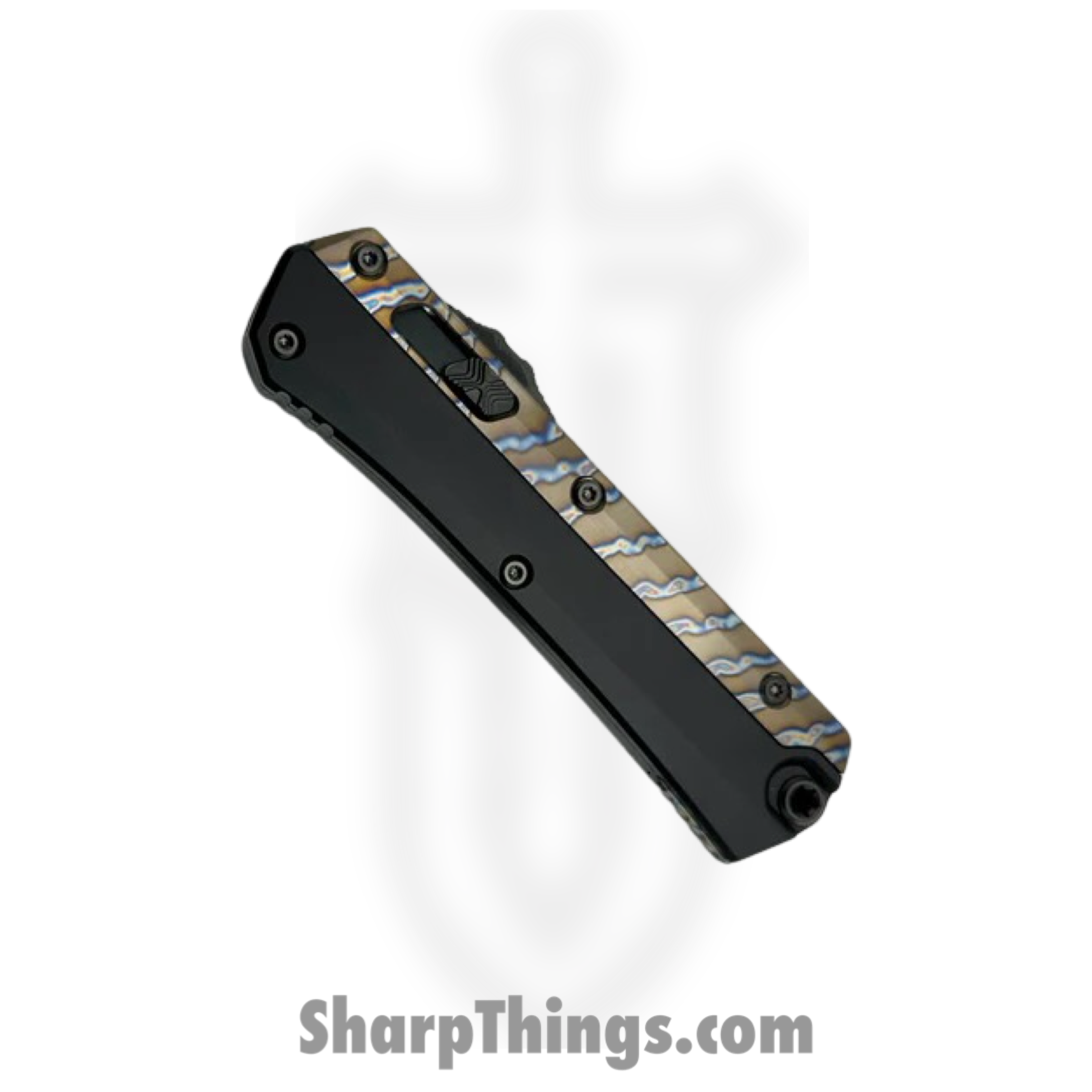 Microtech - 184-2DLCFA - Glykon - OTF Auto - M390 DLC Bayonet - Aluminum - Black Flamed Ti Accents - Image 3