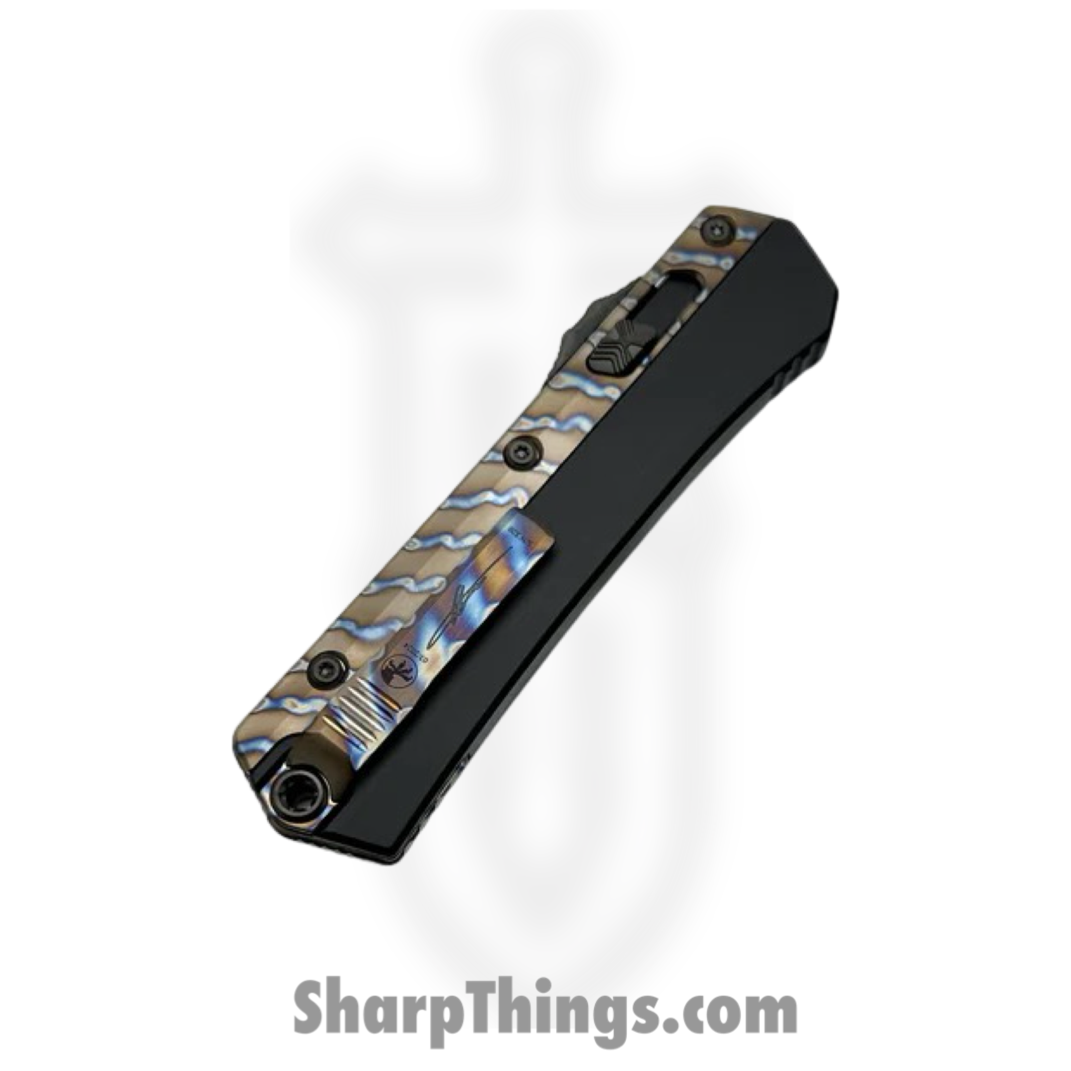 Microtech - 184-2DLCFA - Glykon - OTF Auto - M390 DLC Bayonet - Aluminum - Black Flamed Ti Accents - Image 4